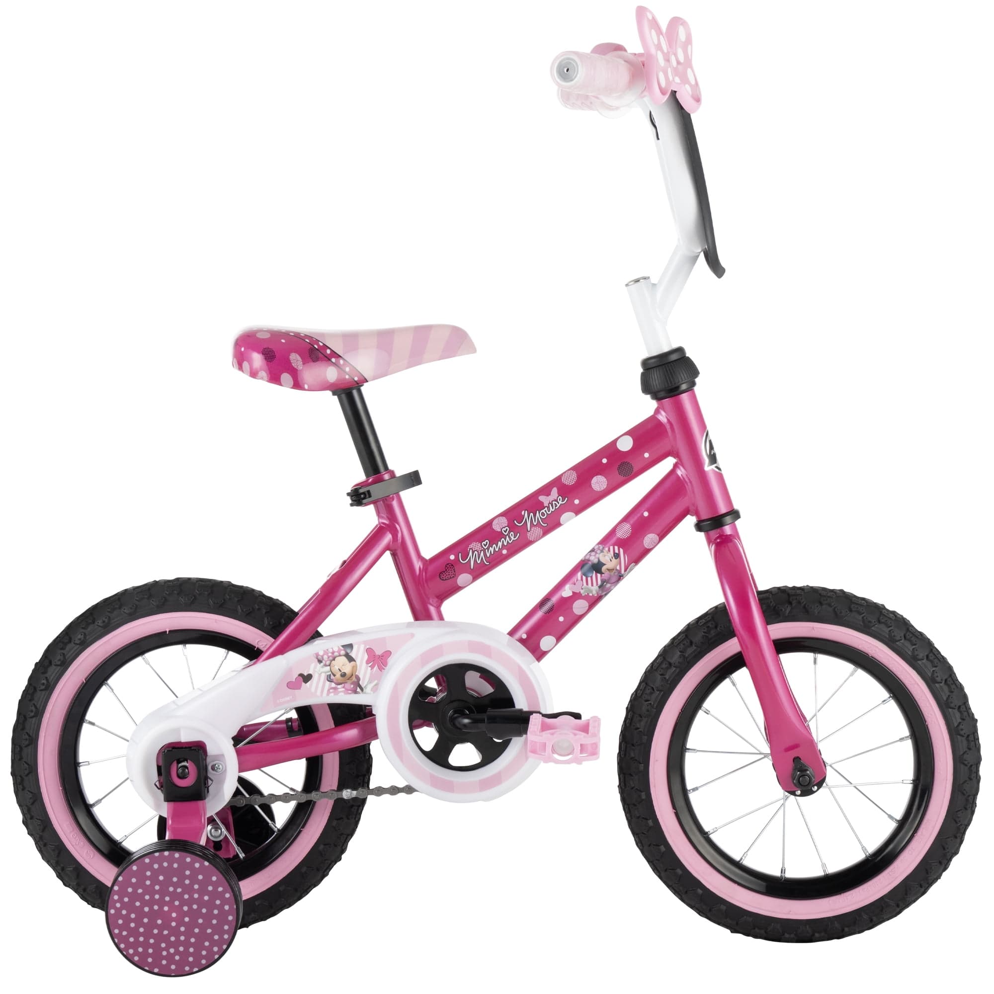 Huffy 12" Disney Minnie Mouse Kids' Bike, Fits Riders 37"-42, Pink, Youth, Girl's