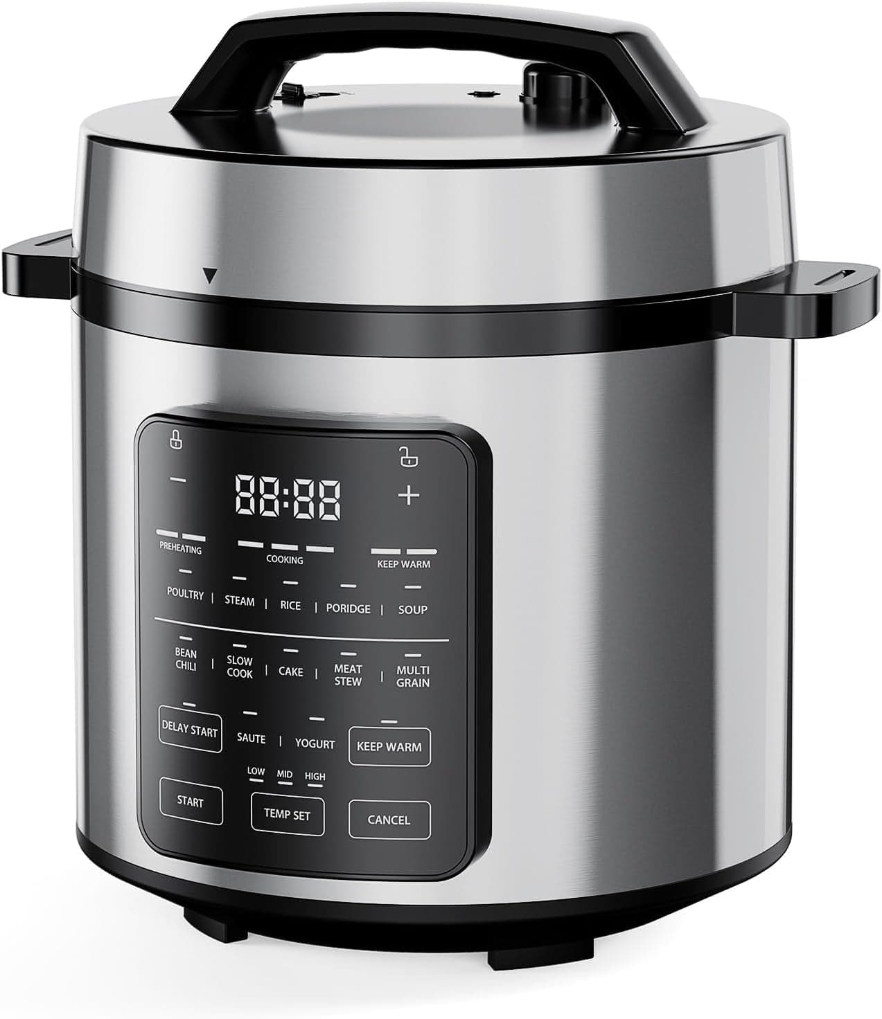 NOBRAND 12-in-1 Electric Pressure Cooker 6 QT Stainless Steel Multi Cooker Electric for Pressure, Rice, Steamer, Yogurt Maker, Slow Cook,Meat Stew, Cake, Porridge, Multigrain, Sliver — ITEM_ID 19667262713