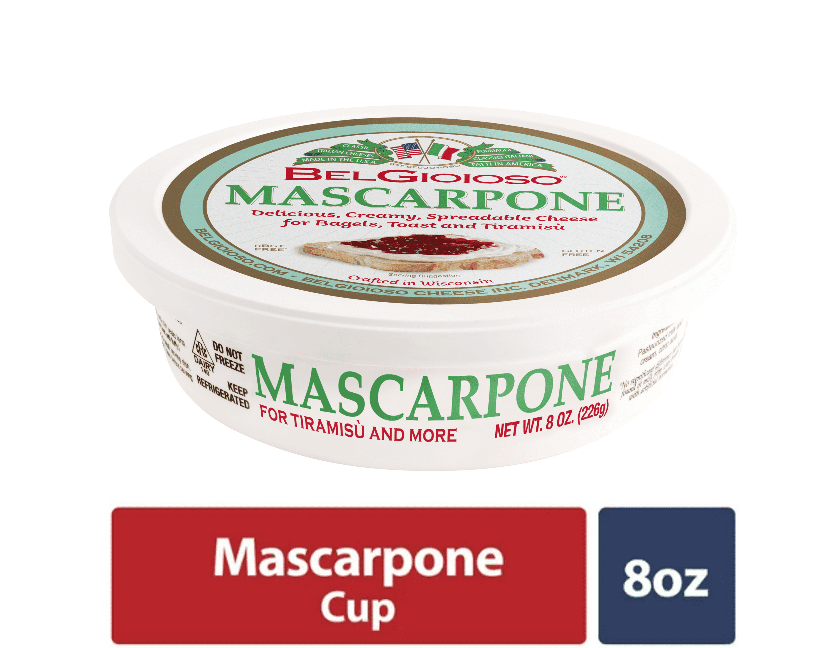 BelGioioso BelGioioso Mascarpone Cheese, Specialty Spreadable Cheese, 8 oz Refrigerated Plastic Cup — ITEM_ID 10535844