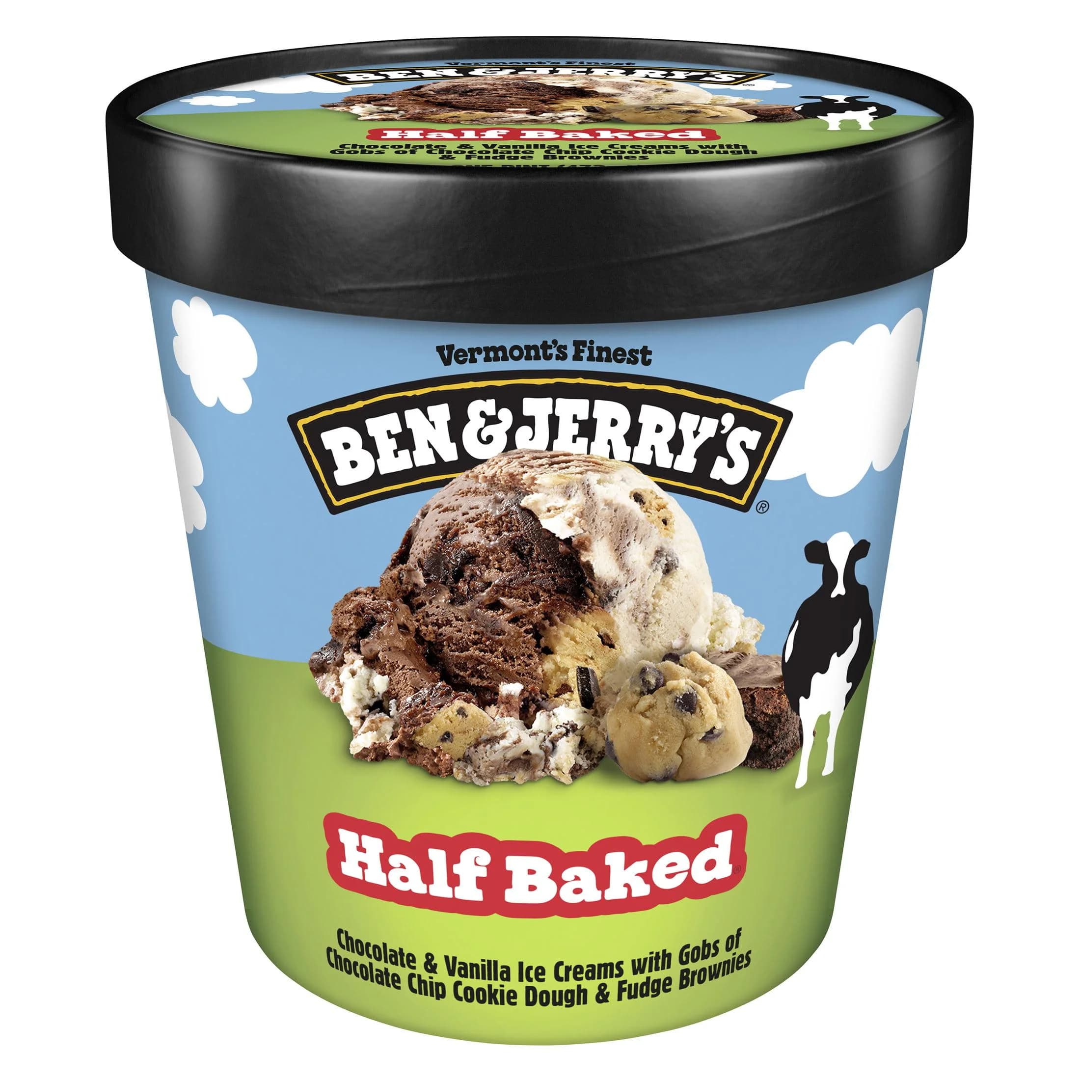 Ben & Jerry's Ben & Jerry's Half Baked Chocolate & Vanilla Ice Cream Cookie Dough Ice Cream Pint, 16 fl oz — ITEM_ID 76840101320