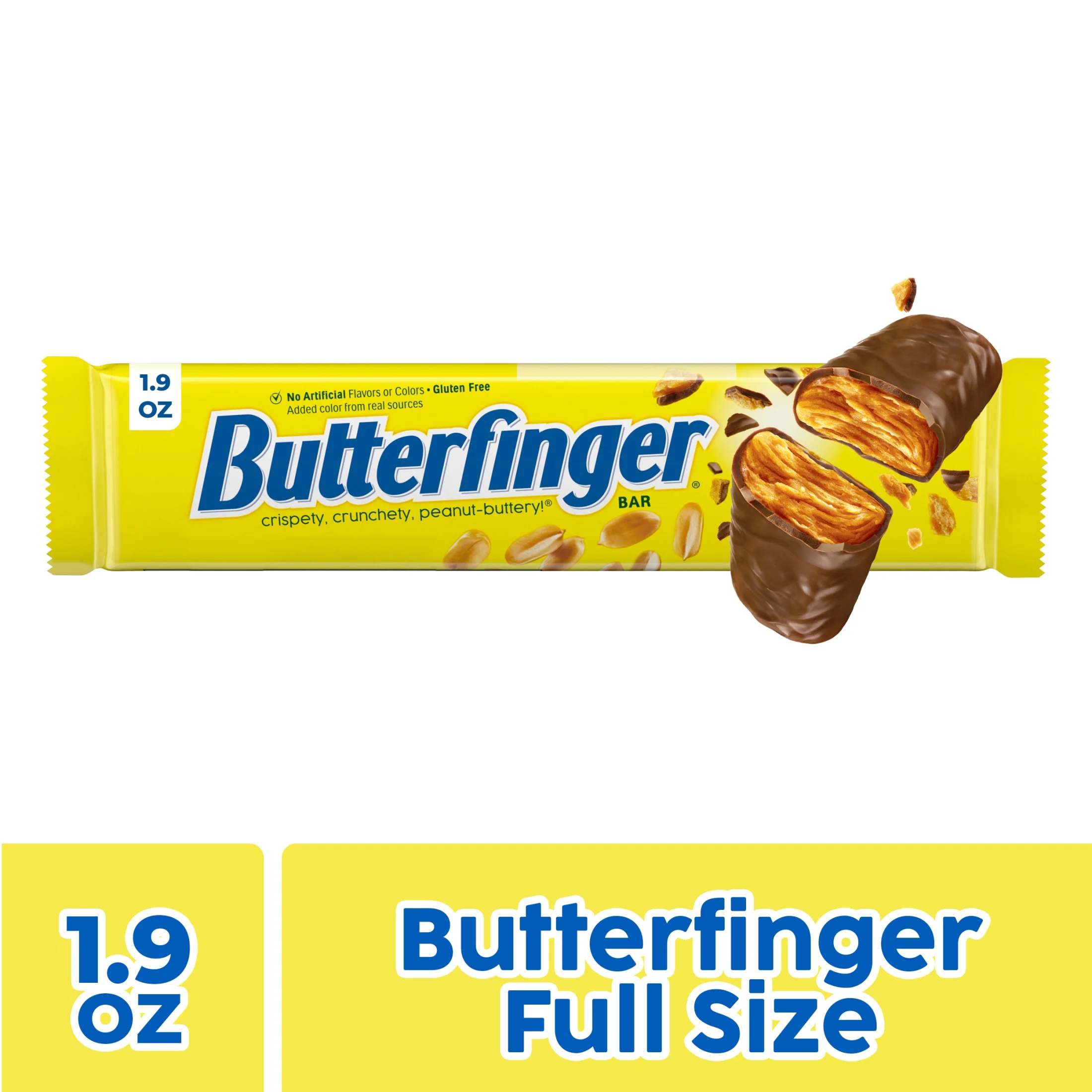 Butterfinger Butterfinger Full Size Candy Bar, Crispety Crunchety Peanut-Buttery On-The-Go Sweet Treat, 1.9 oz — ITEM_ID 99900100873
