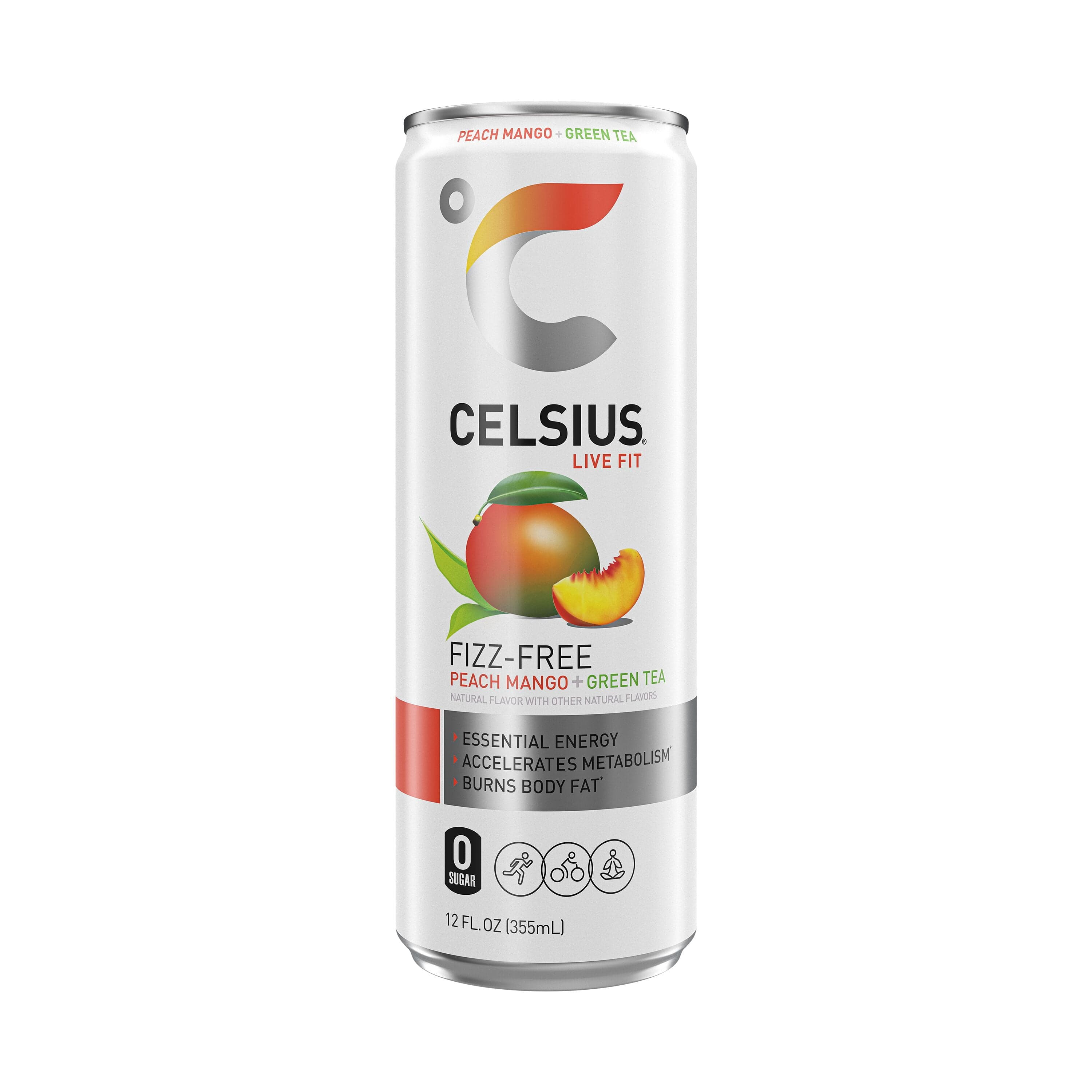 CELSIUS CELSIUS Essential Energy Drink 12 Fl Oz, Peach Mango Green Tea (Single) — UPC 889392010015