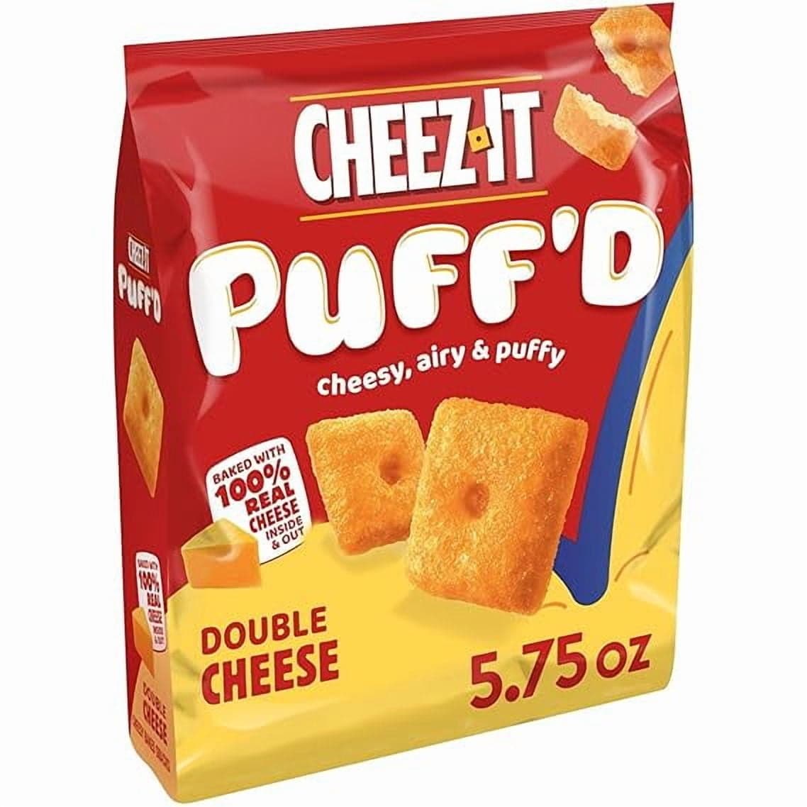 generic Cheez-It Puff'd Cheesy Baked Snacks, Puffed Snack Crackers Double Cheese, 5.75oz Bag — ITEM_ID 13850567405