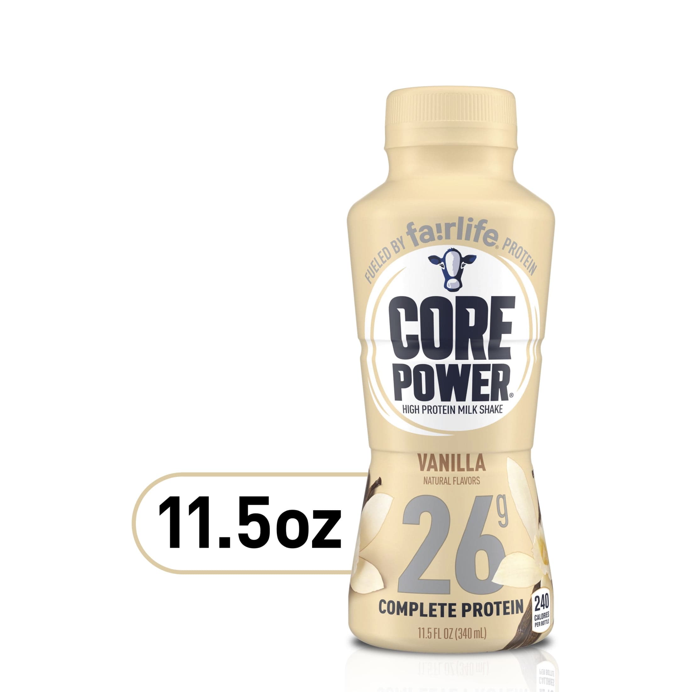 Core Power Core Power Protein Shake with 26g Protein by fairlife Milk, Vanilla, 11.5 fl oz — UPC 856312002221