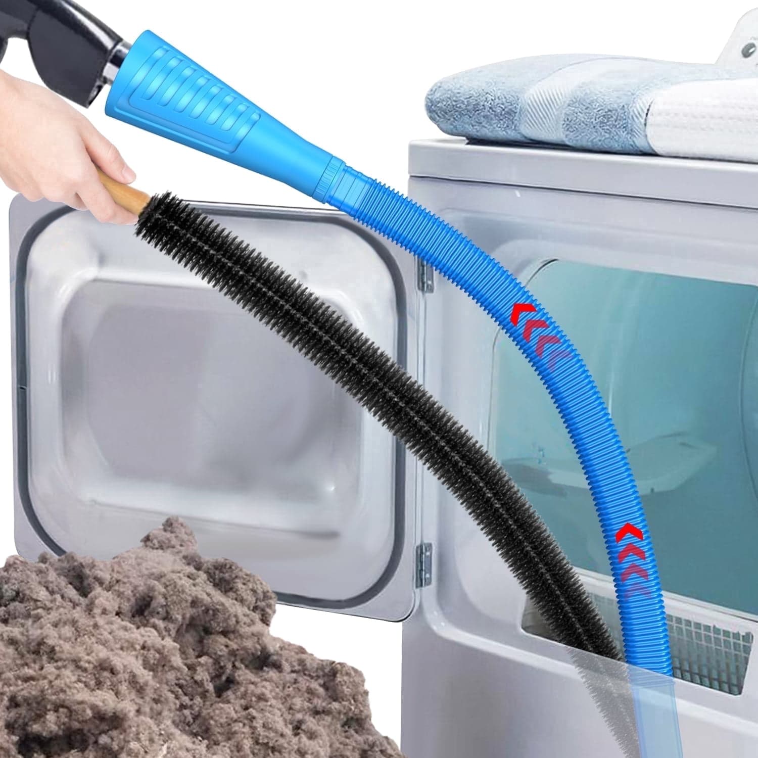 DRYVENCK Dryer Vent Cleaner Kit and Dryer Lint Brush Vacuum Hose Attachment Brush Lint Remover Power Washer Cleaner Tools
