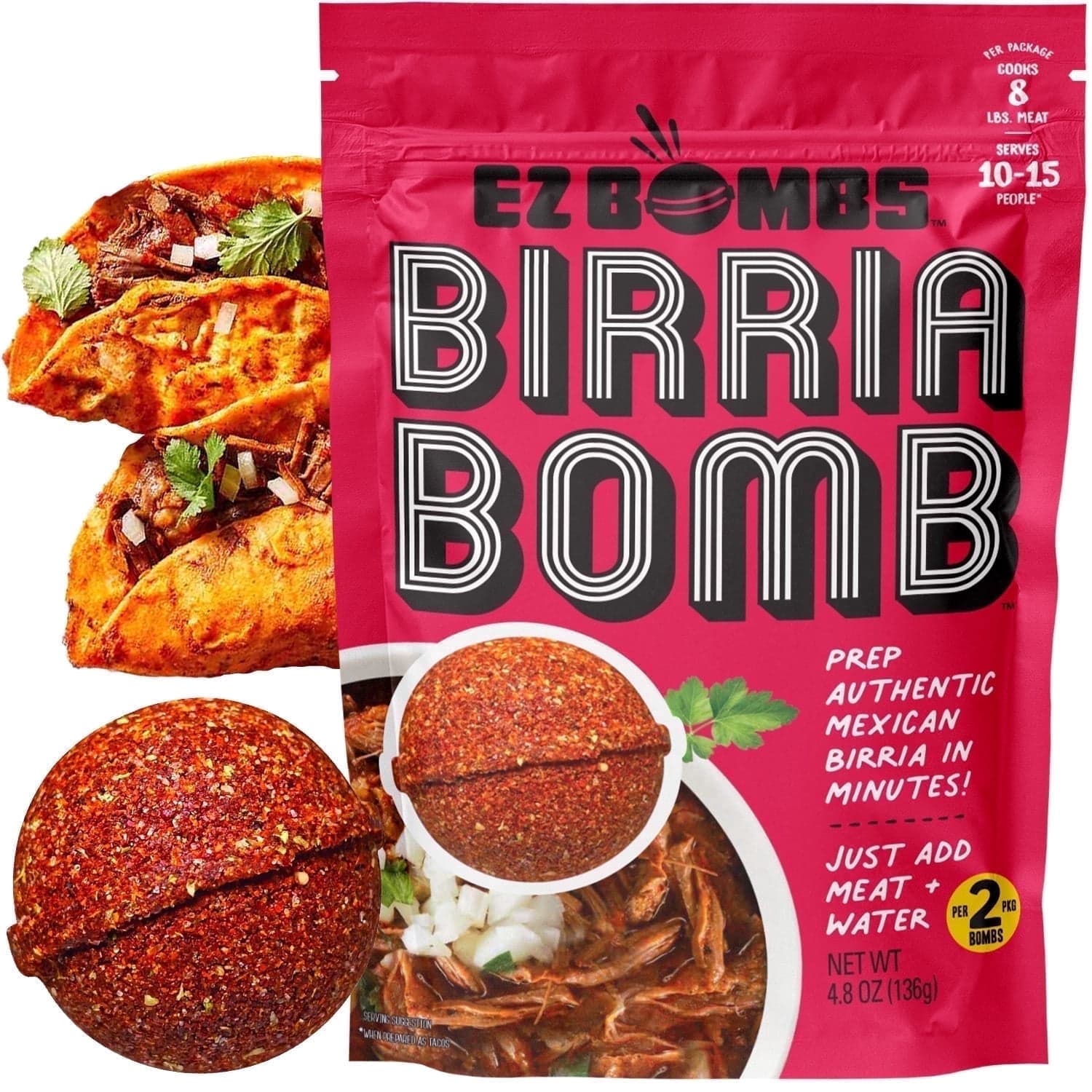 EZ Bombs EZ Bombs Birria Bomb Seasoning, 2 Pack - 4.8 oz, Authentic Mexican Spice Mix — ITEM_ID 14762053769