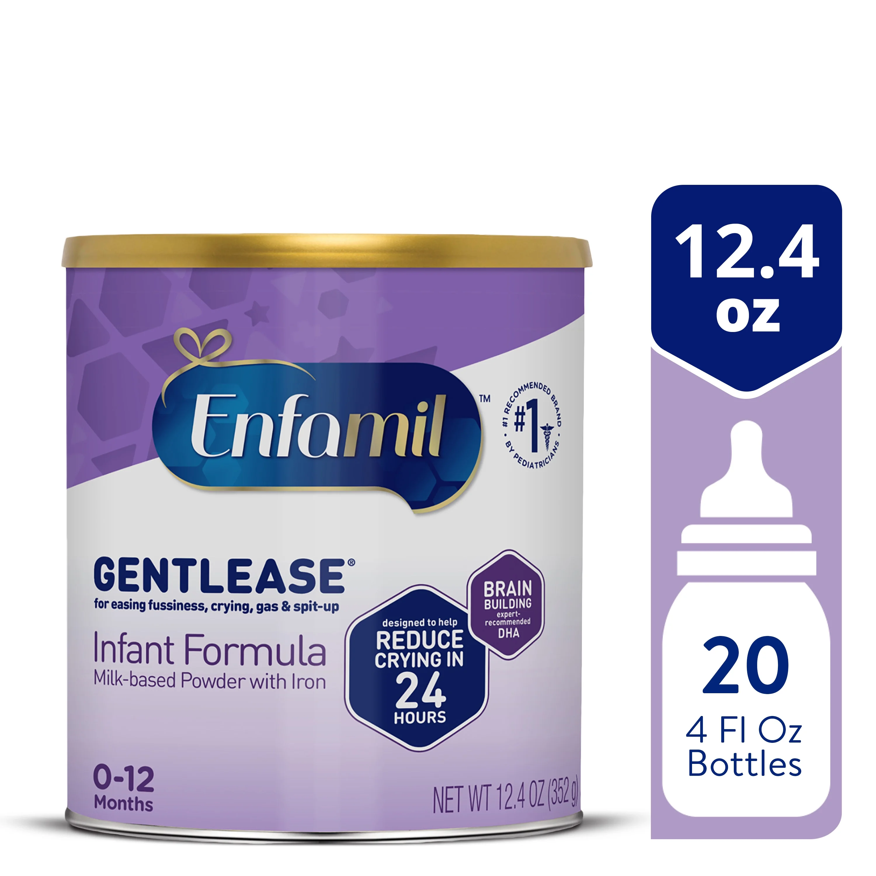 Enfamil Enfamil Gentlease Easy to Digest Baby Formula for Easing Fussiness, Gas, Spit-up, 12.4 oz Can — UPC 300875100691