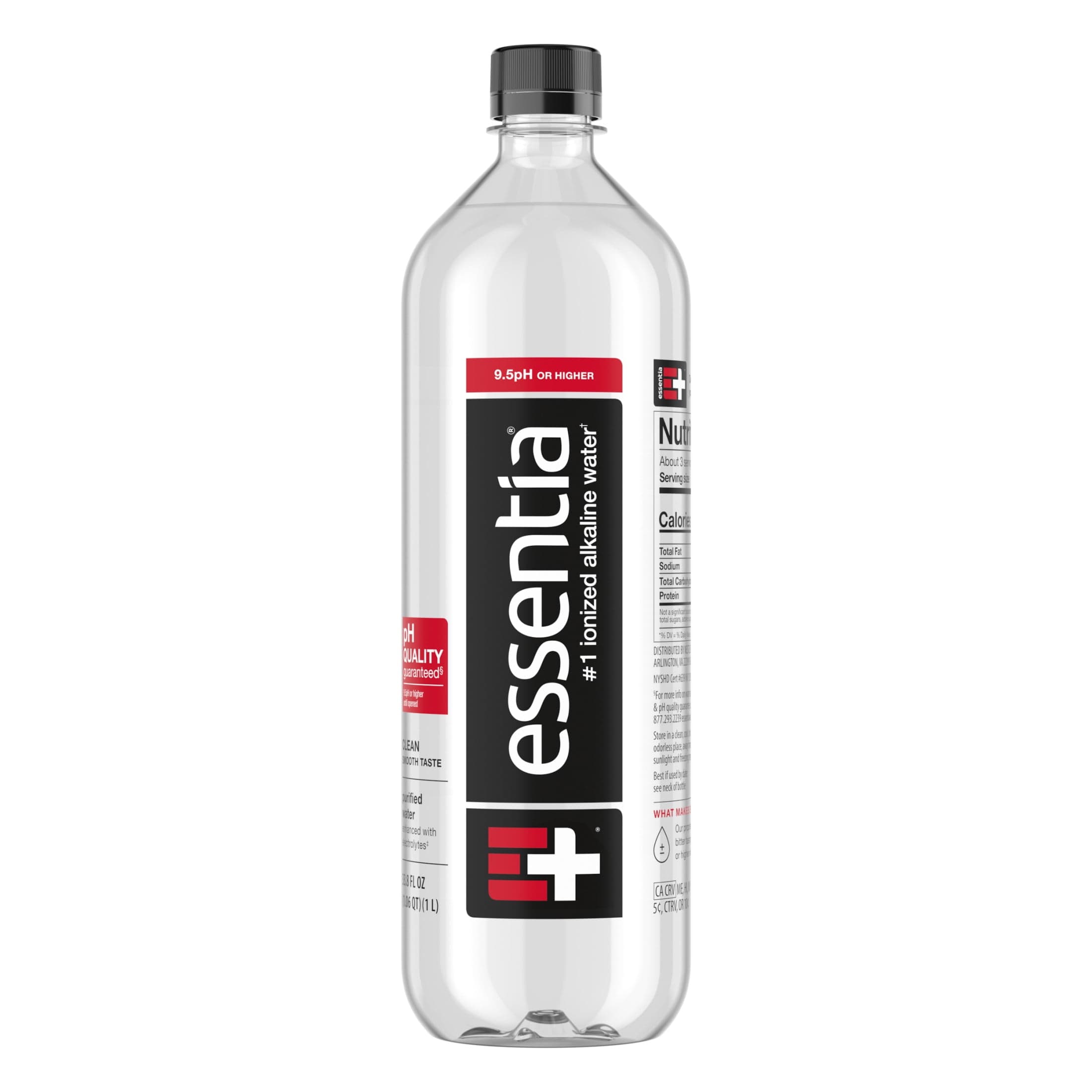 Essentia Water Essentia Bottled Water, 1 Liter Bottle, Ionized Alkaline Water 34 fl oz — UPC 657227000339