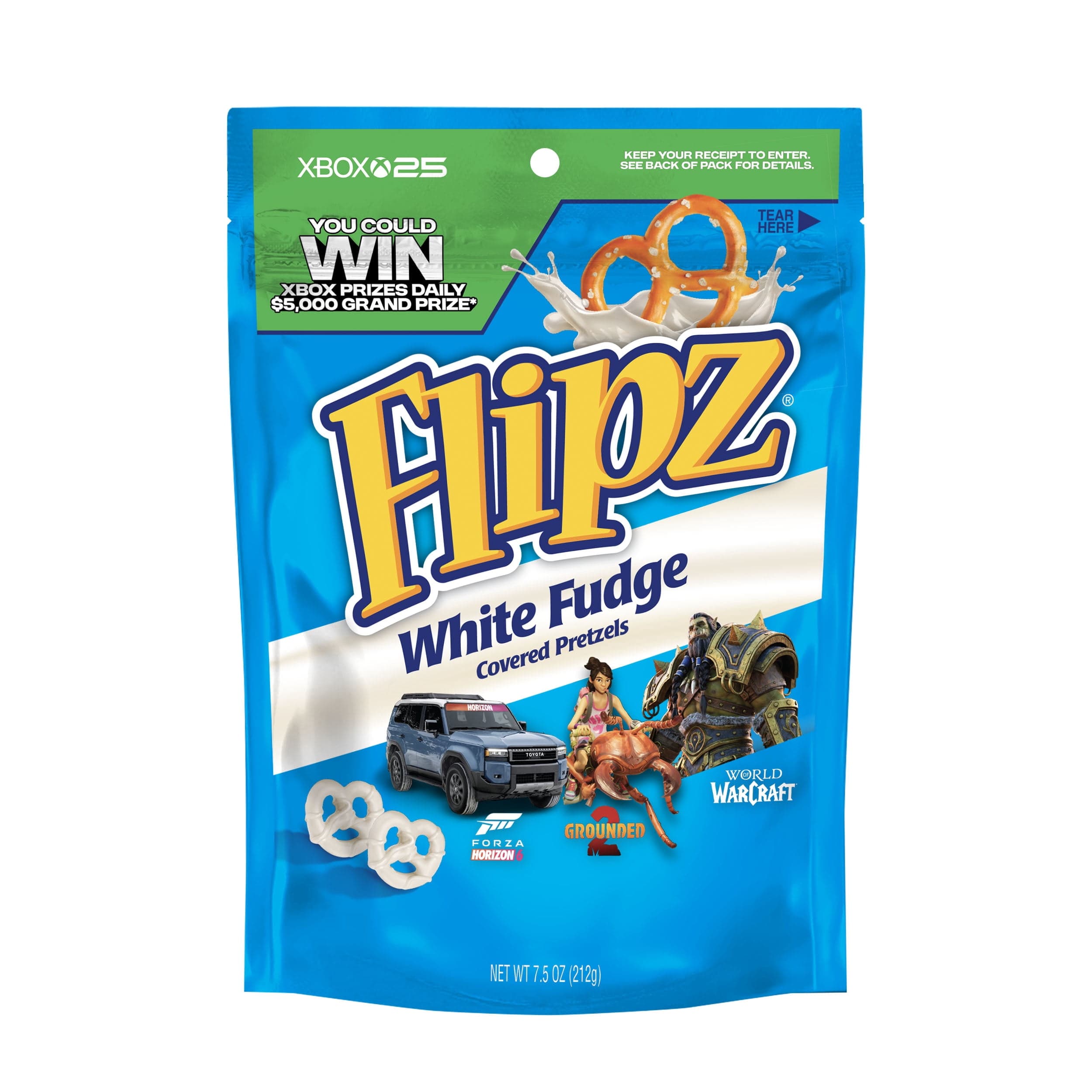 Flipz Flipz White Fudge Covered Pretzels, 7.5 oz — UPC 872181000649