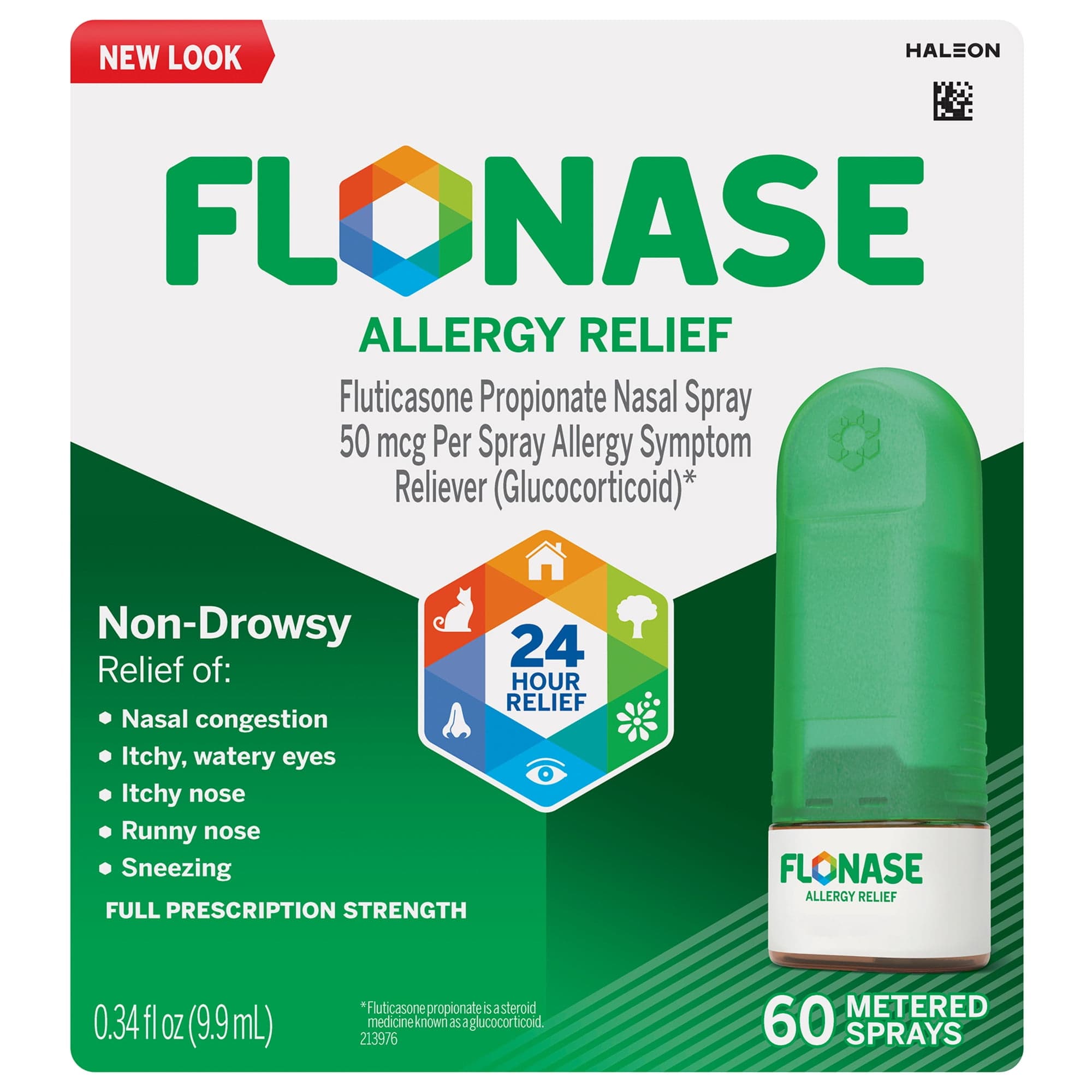 Flonase Flonase Allergy Relief 24 Hour Non-Drowsy Metered Nasal Spray, 60 Sprays — UPC 353100200109