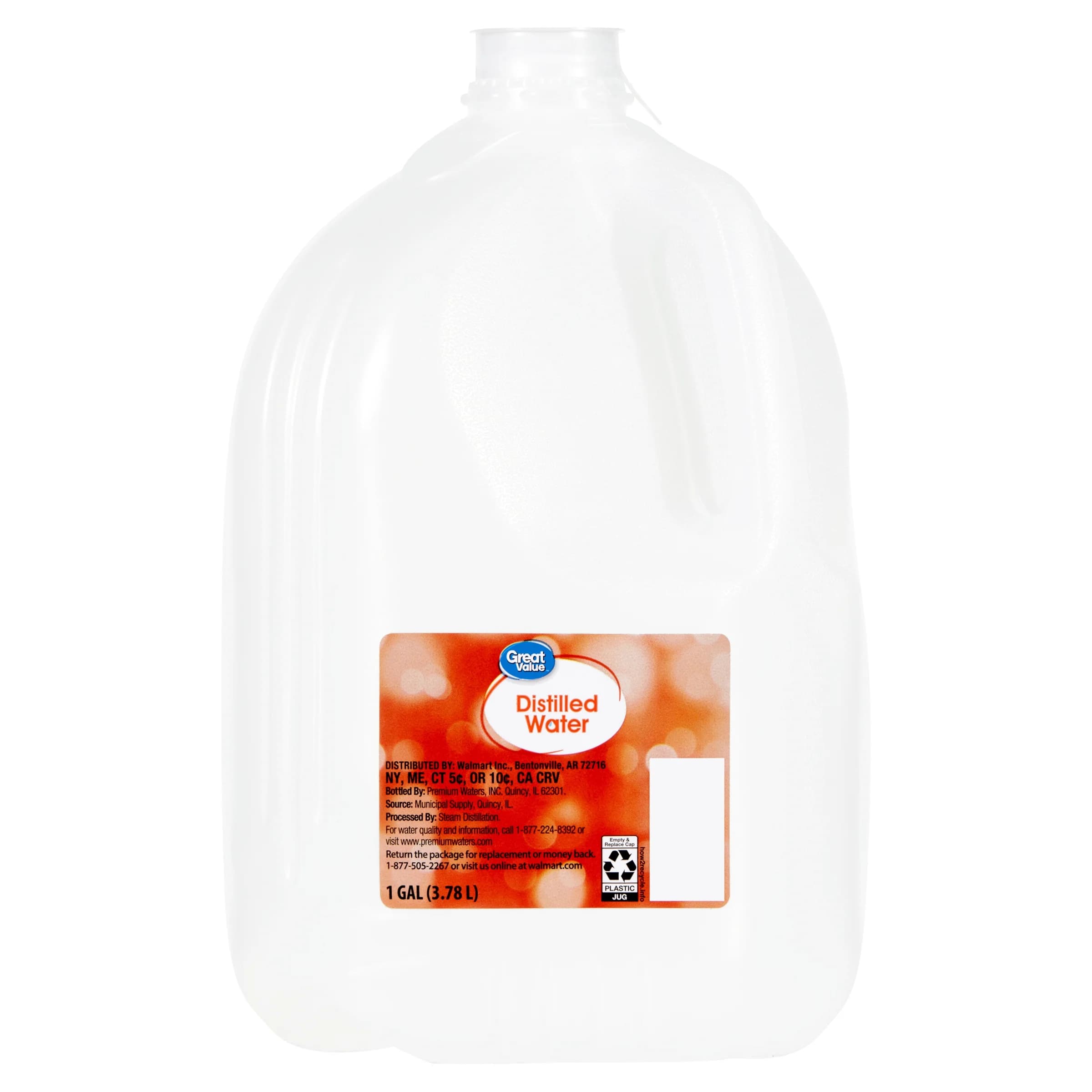 Great Value Great Value Distilled Water, 1 Gallon — ITEM_ID 10315382