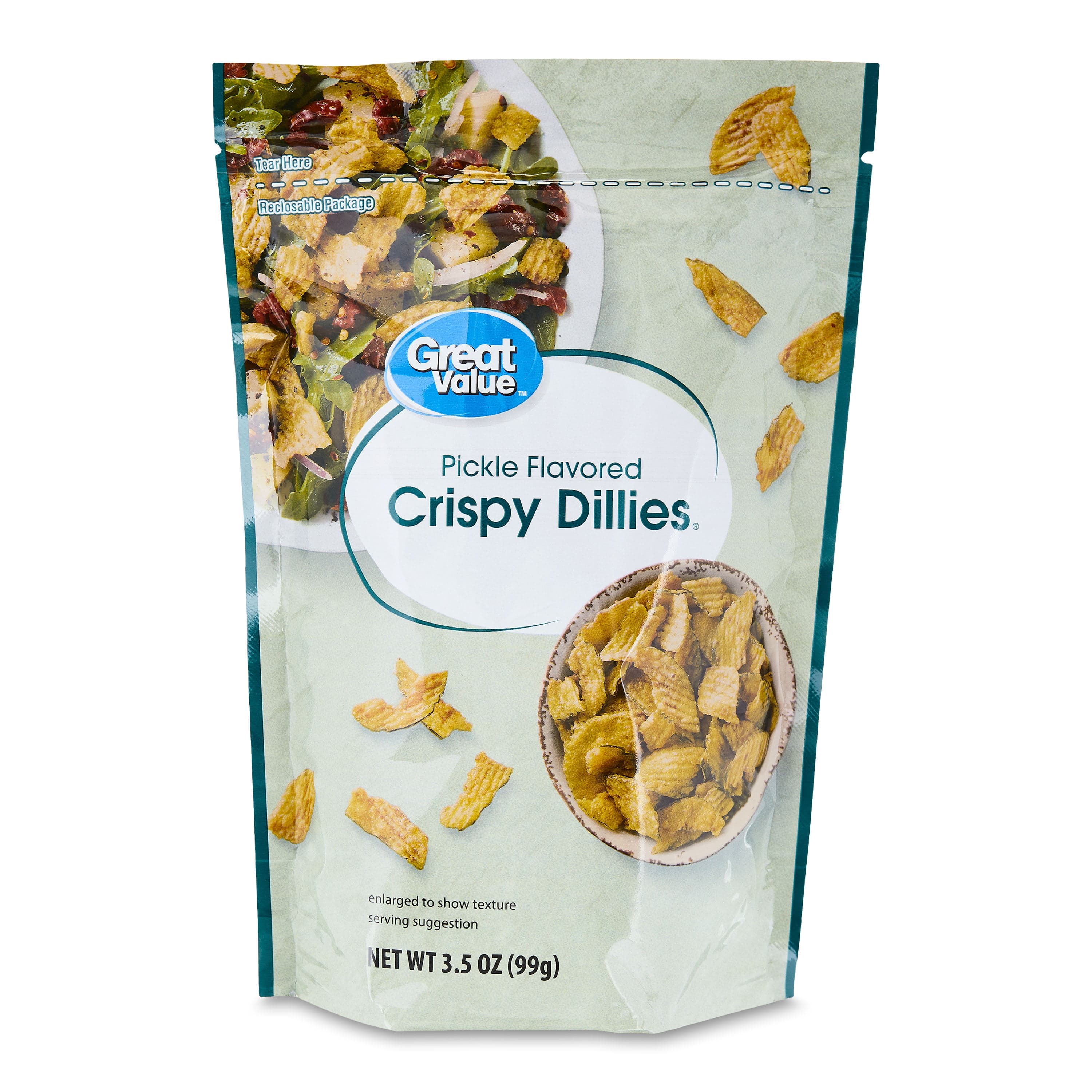 Great Value Great Value Pickle Flavored Crispy Dillies Salad Topping, 3.5 oz Resealable Bag — ISBN 1618651550