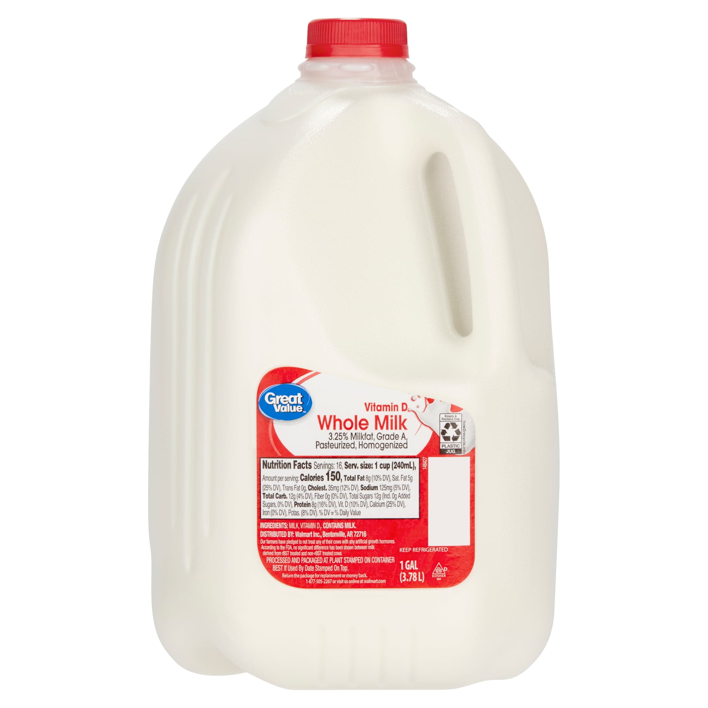 Great Value Great Value Whole Vitamin D Milk, Gallon — ITEM_ID 10450114