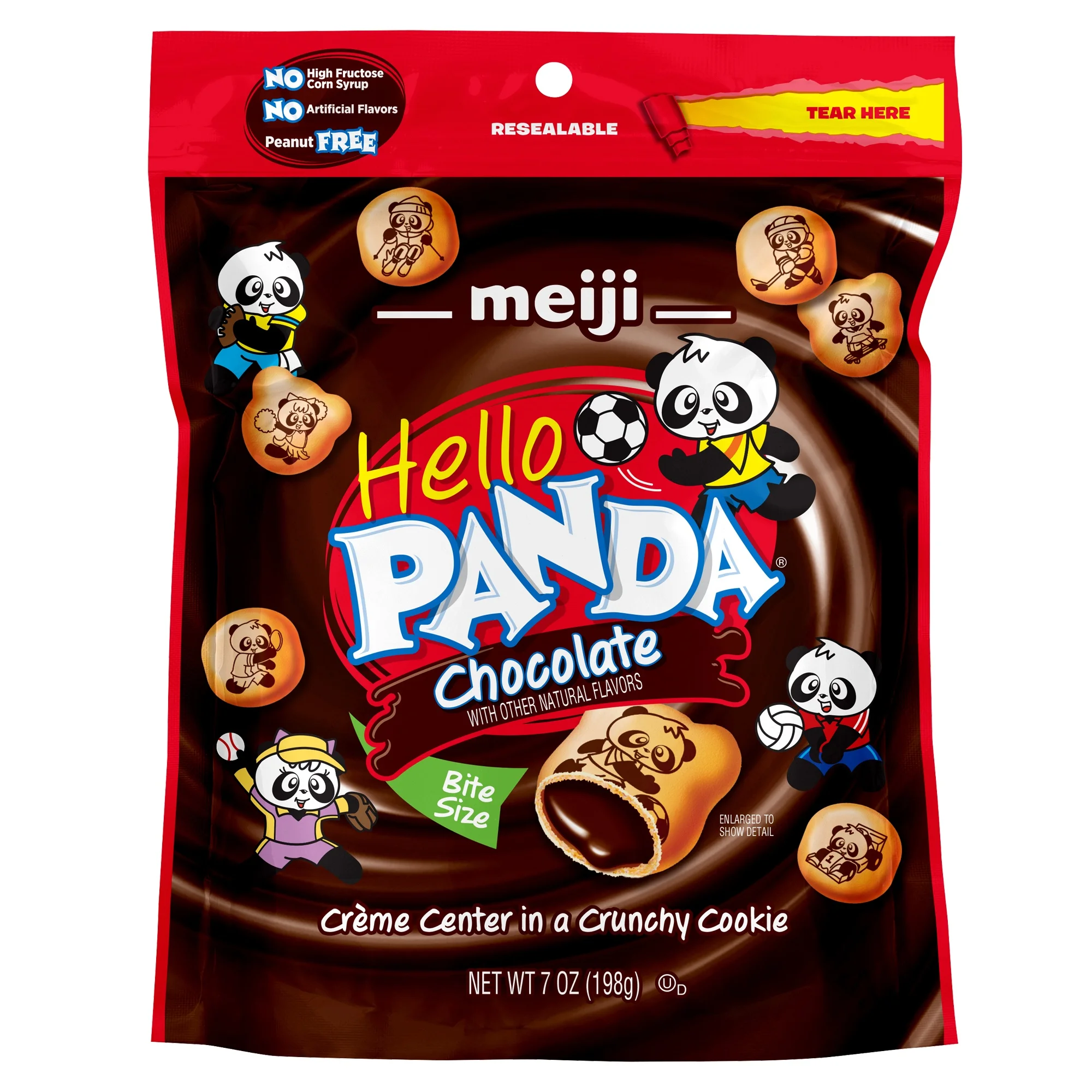 Meiji Hello Panda Meiji Hello Panda Chocolate Crème Cookies, Bite-Sized Kids Snack, 7oz Resealable Pouch — ITEM_ID 72320700915