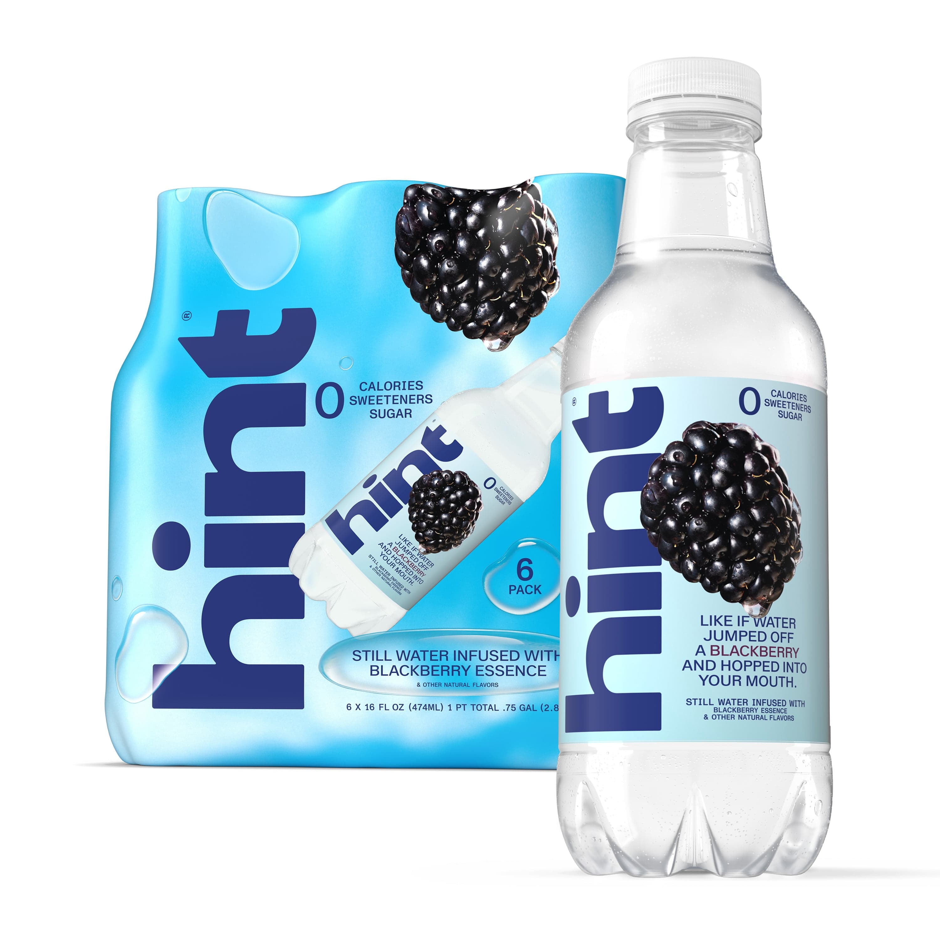 Hint Hint Blackberry Flavored Water, 16 fl oz, 6 Pack Plastic Bottles — ITEM_ID 243793692