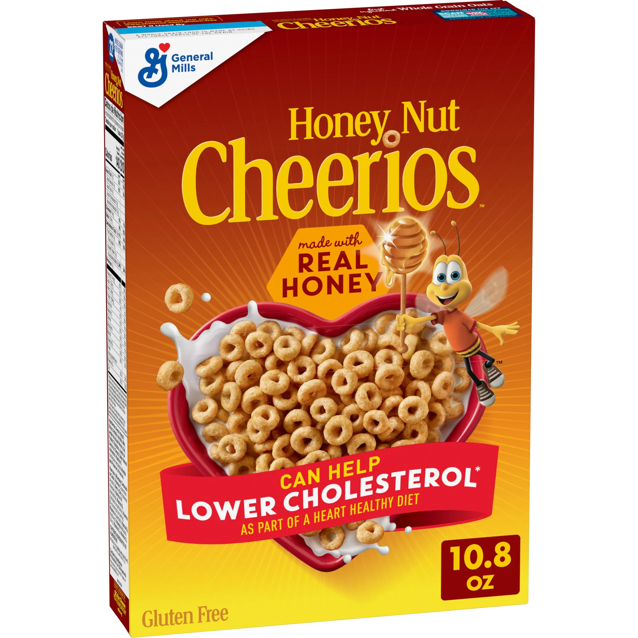 Cheerios Honey Nut Cheerios, Heart Healthy Gluten Free Breakfast Cereal, 10.8 oz — ITEM_ID 16000124790