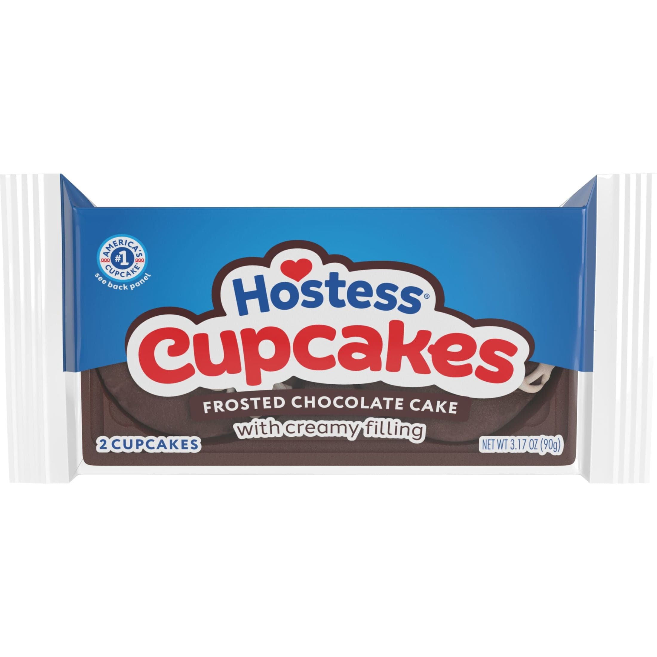 Hostess Hostess Cupcakes, Chocolate Snack Cakes, 3.17 oz Sleeve (2 Cupcakes) — UPC 888109010010