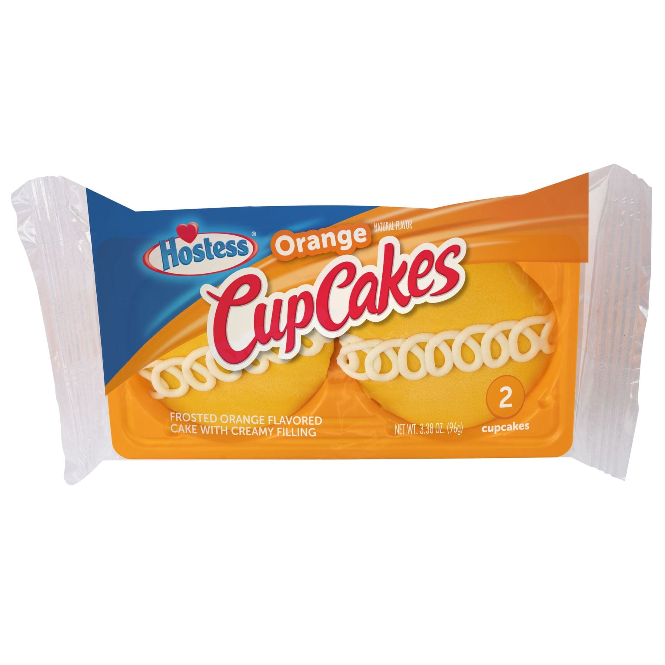Hostess HOSTESS Orange Flavored Cupcakes Single Serve, 2 Count, 3.38 oz — UPC 888109010072