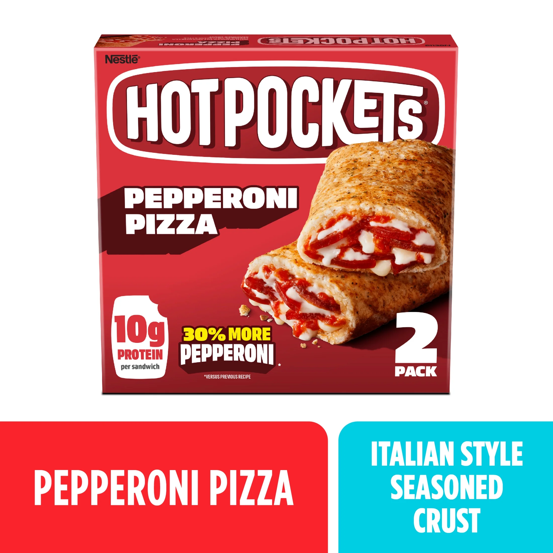 Hot Pockets Hot Pockets Pepperoni Pizza Snack with Italian Style Seasoned Crust, 9 oz (Frozen) — ITEM_ID 43695071115