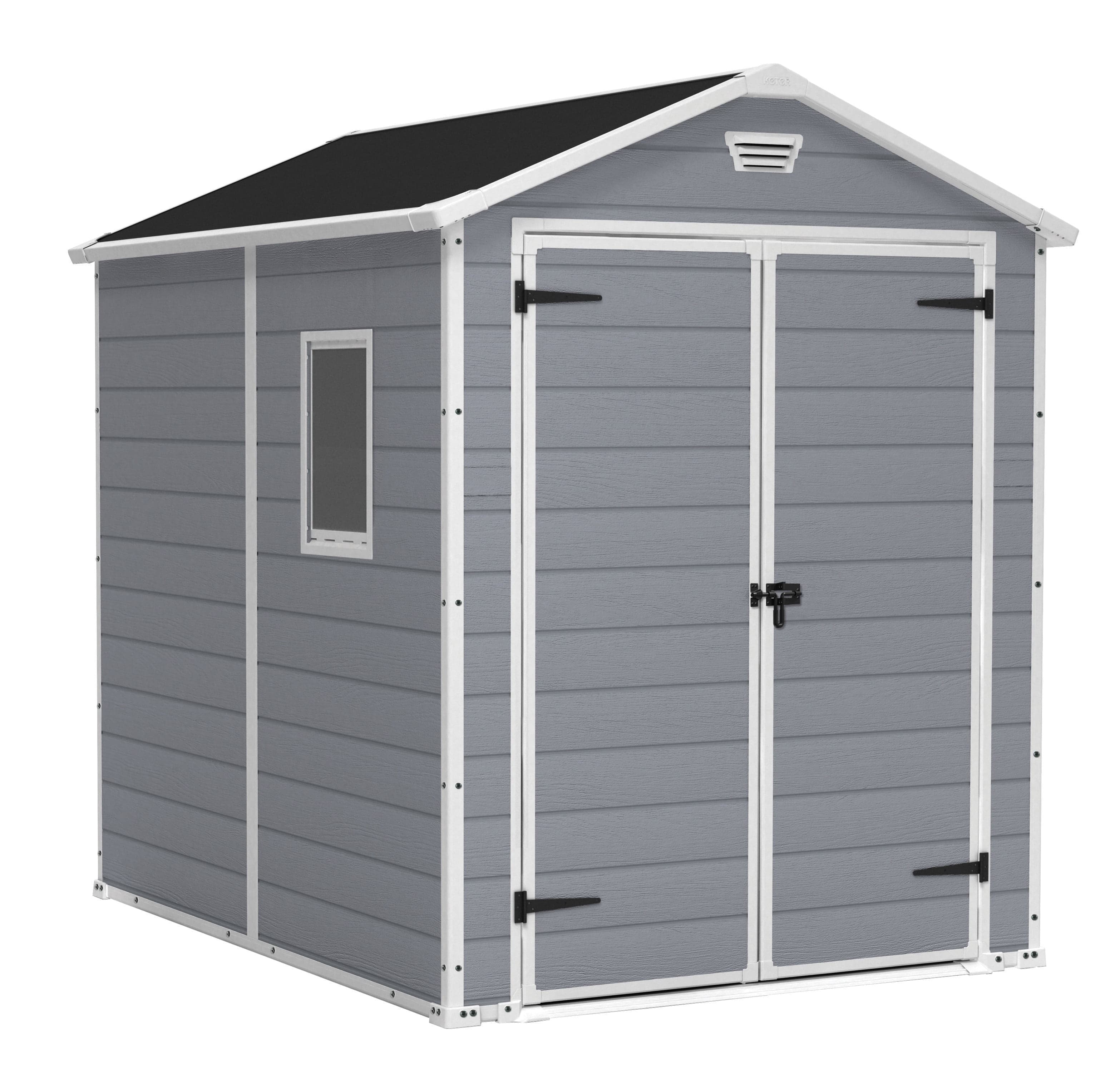 Keter Keter 213413 Manor DD 6 X 8 Foot All Weather Outdoor Storage Shed, Grey — UPC 731161035692