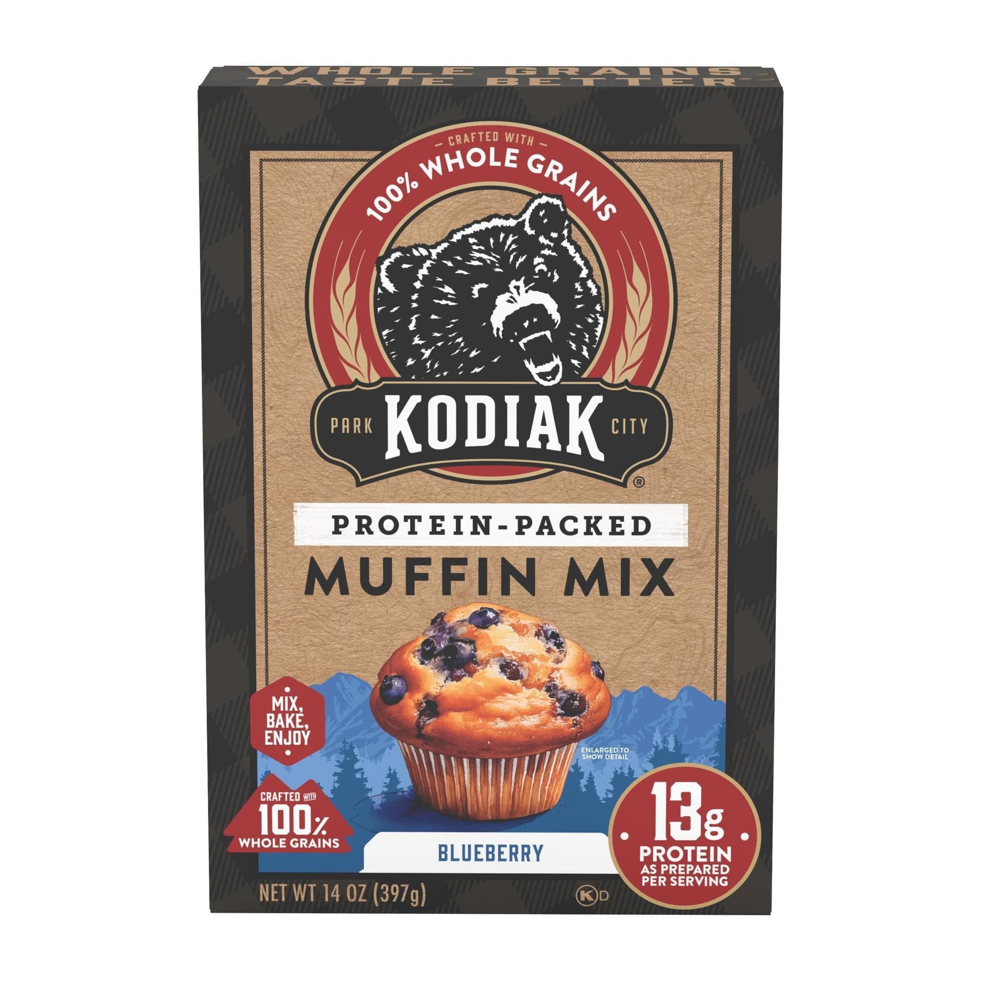 Kodiak Kodiak Protein-Packed Blueberry Muffin Mix, 14 oz Box — UPC 705599013133
