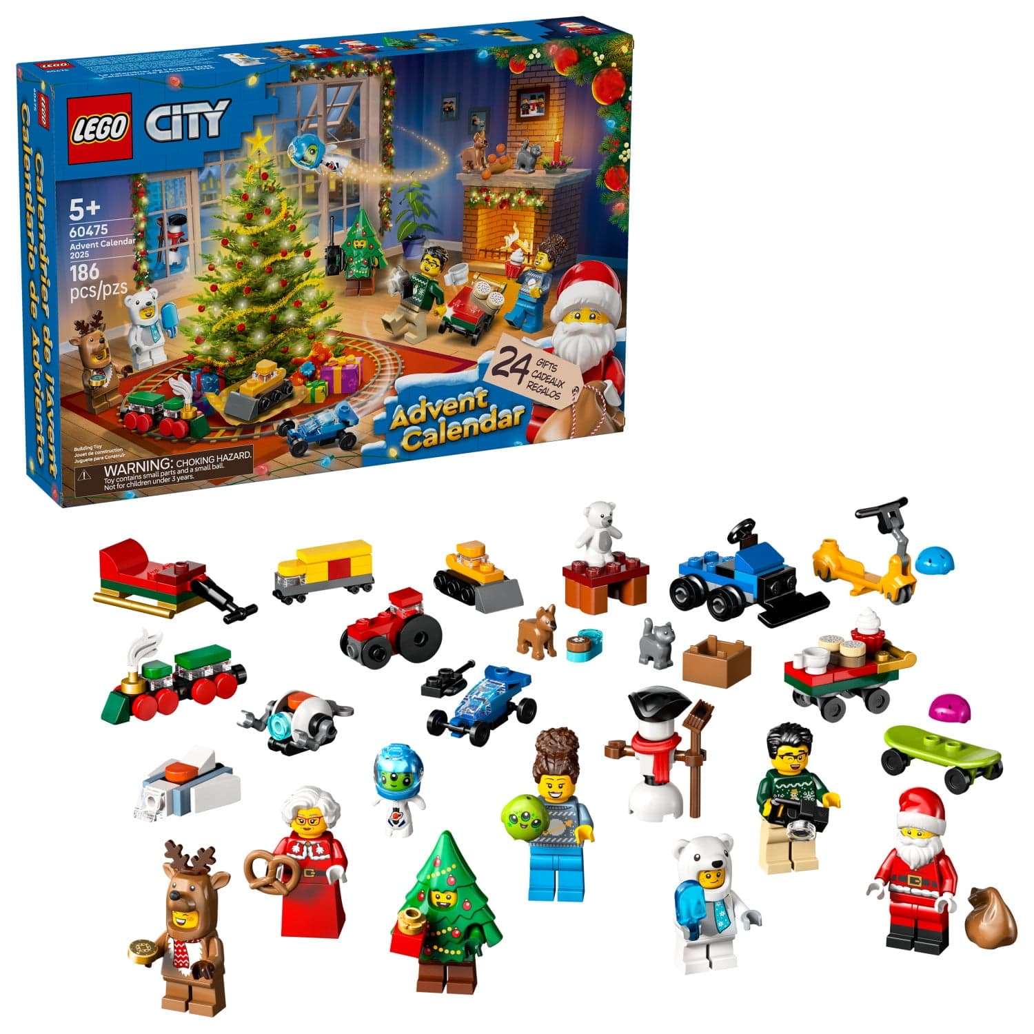 LEGO LEGO City Advent Calendar 2025 Kids Toy - Holiday Countdown Playset W/Santa & Mrs. Claus Minifigures for Boys & Girls, Ages 5+ - 24 Buildable Surprises - Gift Idea for Christmas - 60475 — ITEM_ID 14678800257