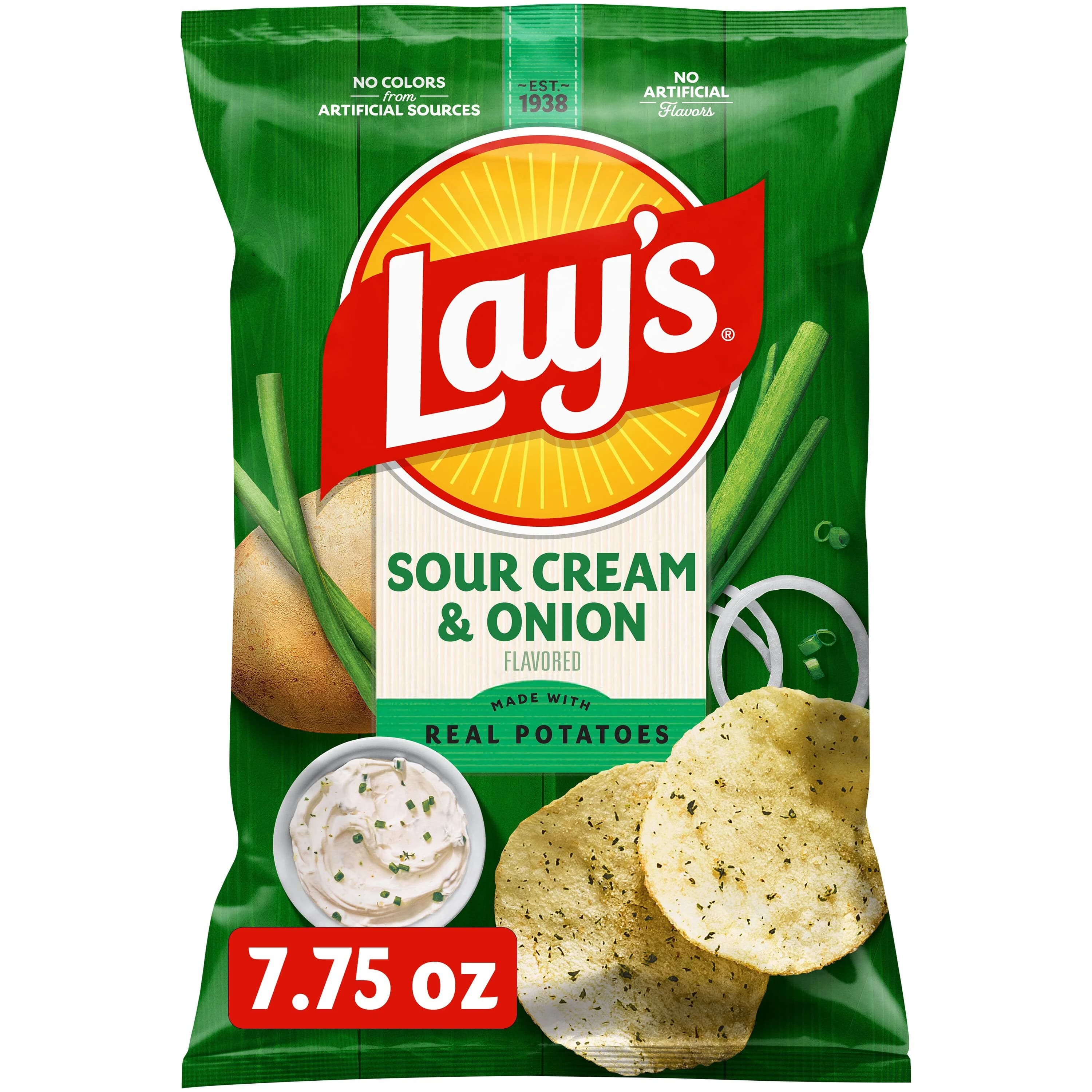 Lay's Lay's Sour Cream & Onion Flavor Potato Chips, 7.75 oz Bag — ITEM_ID 28400199636