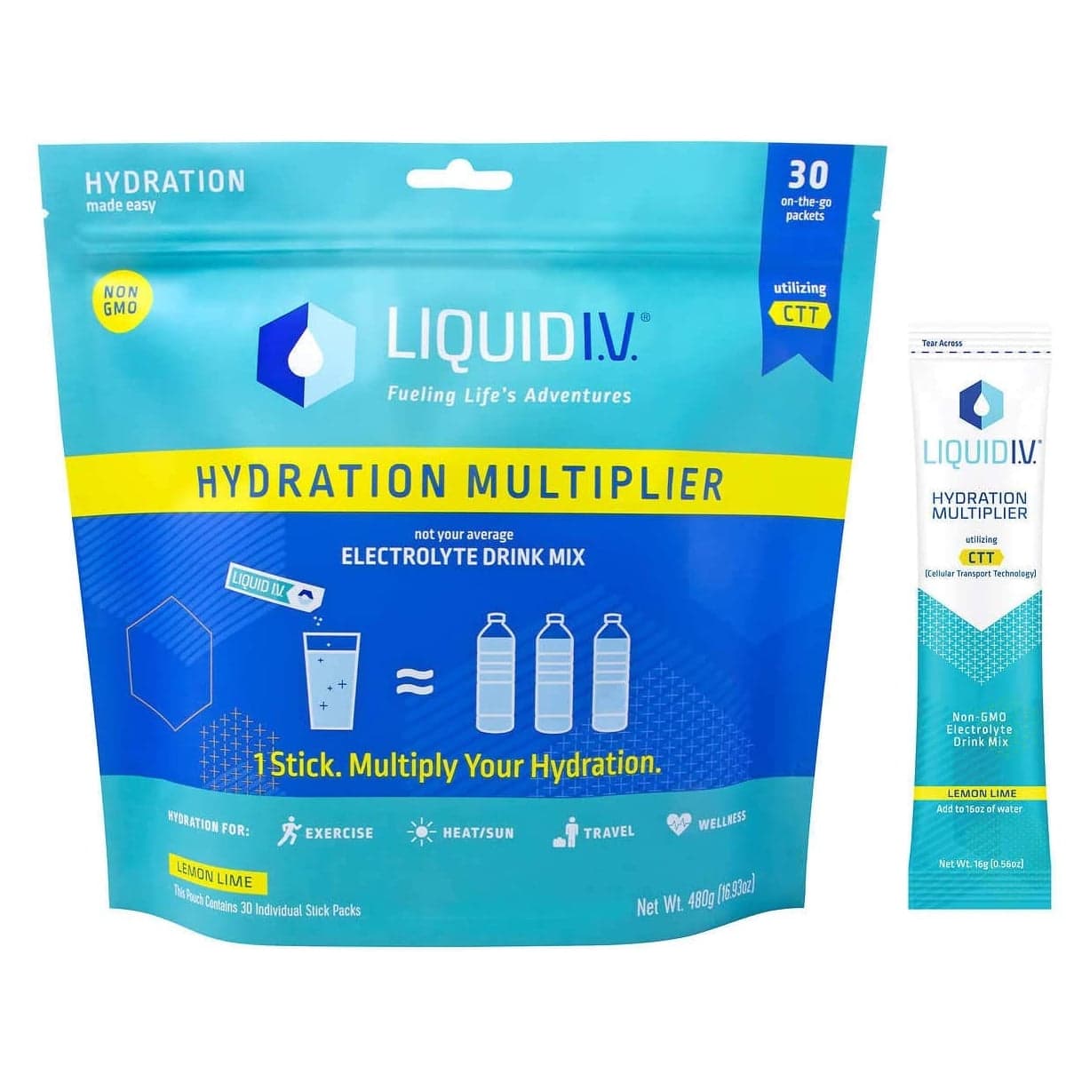 Liquid I.V. Liquid I.V. Hydration Muliplier Lemon Lime 30 Pieces — UPC 851741008202