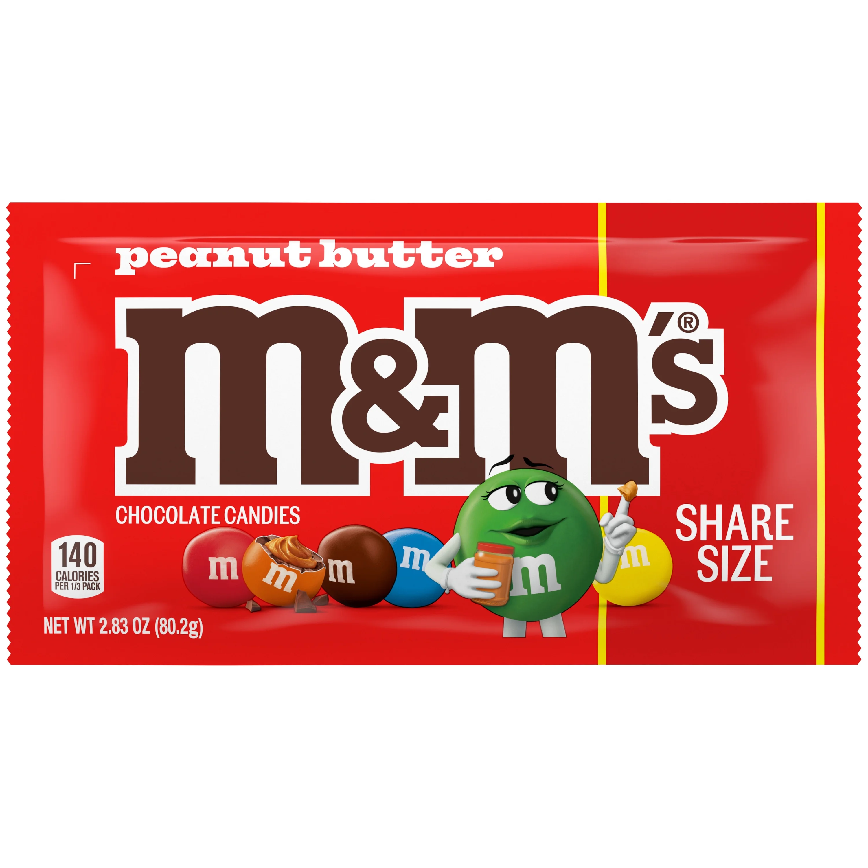 M&M'S M&M'S Peanut Butter Milk Chocolate Candy, Share Size Bag 2.83 oz — ITEM_ID 40000002239