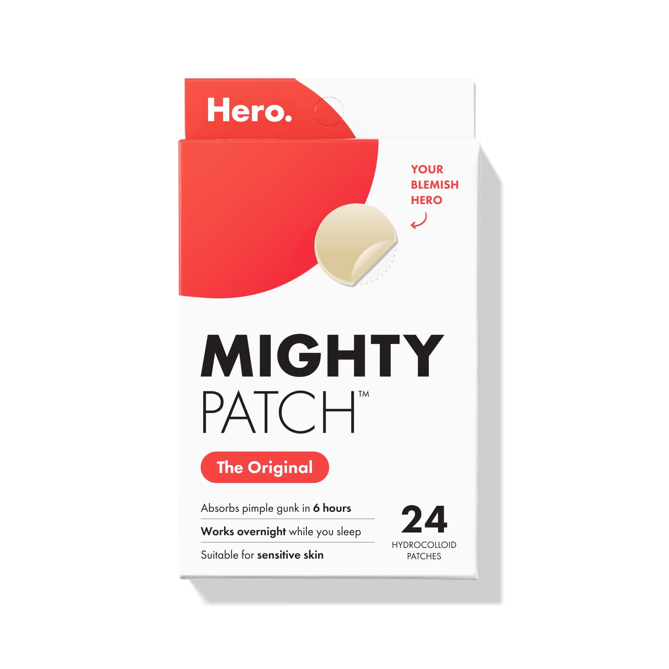 Hero Cosmetics Hero Cosmetics Mighty Patch Original, Nighttime Hydrocolloid Acne Pimple Patch, 24 Count — ITEM_ID 615569405
