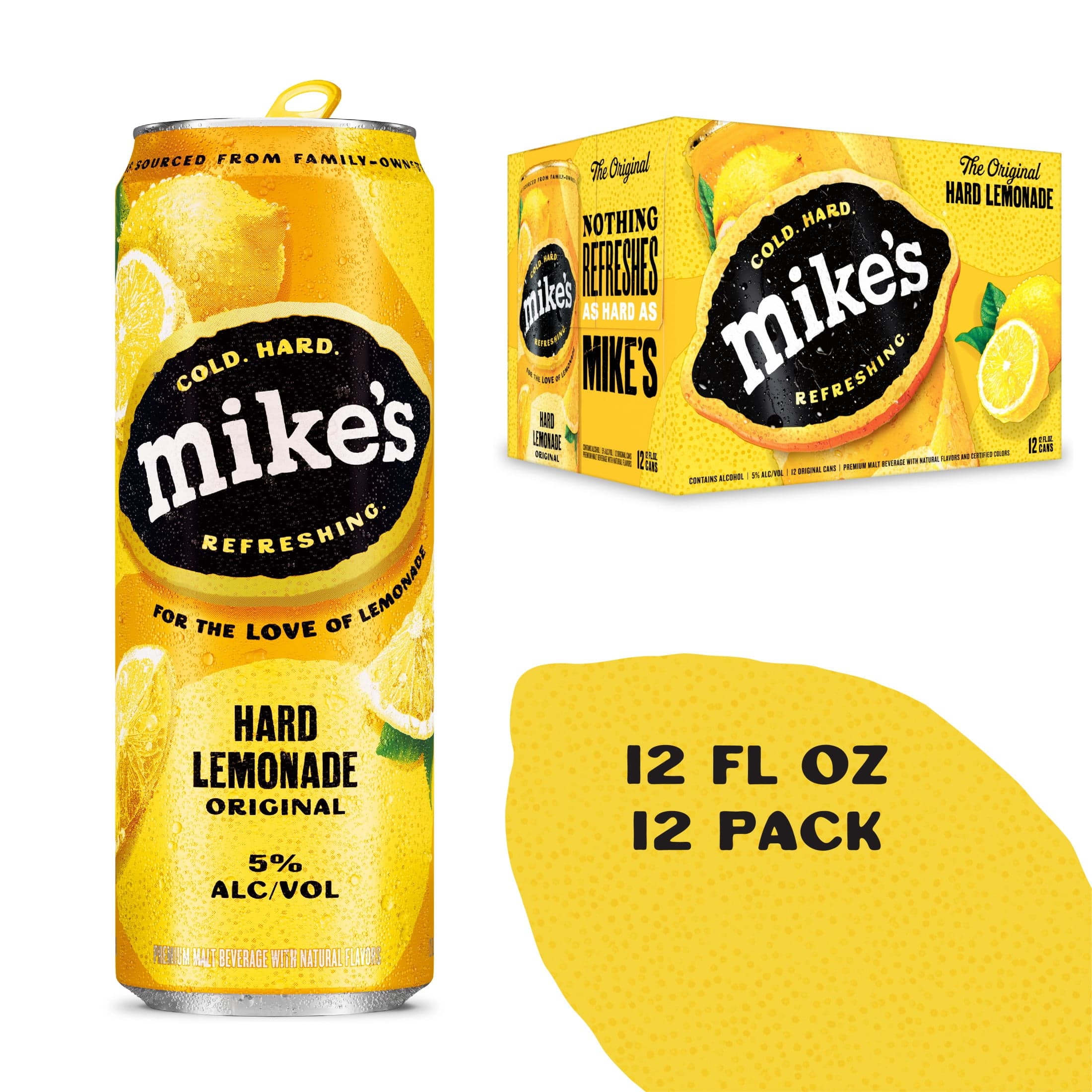 Mike's Hard Lemonade Mike's Hard Lemonade Original, 12 Pack, 12 fl oz Cans, 5% ABV — UPC 635985260172