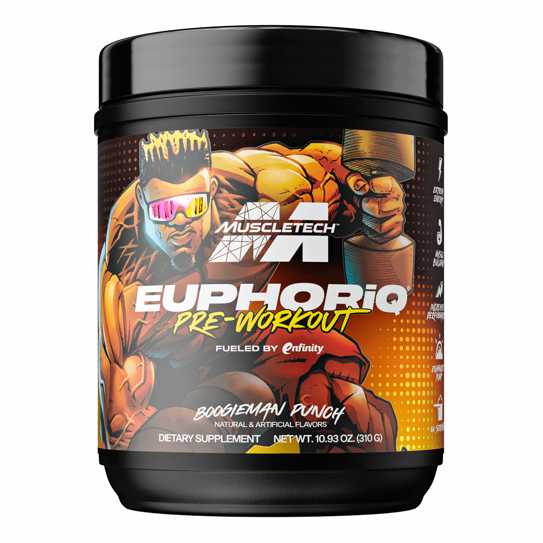 MuscleTech EuphoriQ Preworkout Powder and Energy Support, Boogieman Punch