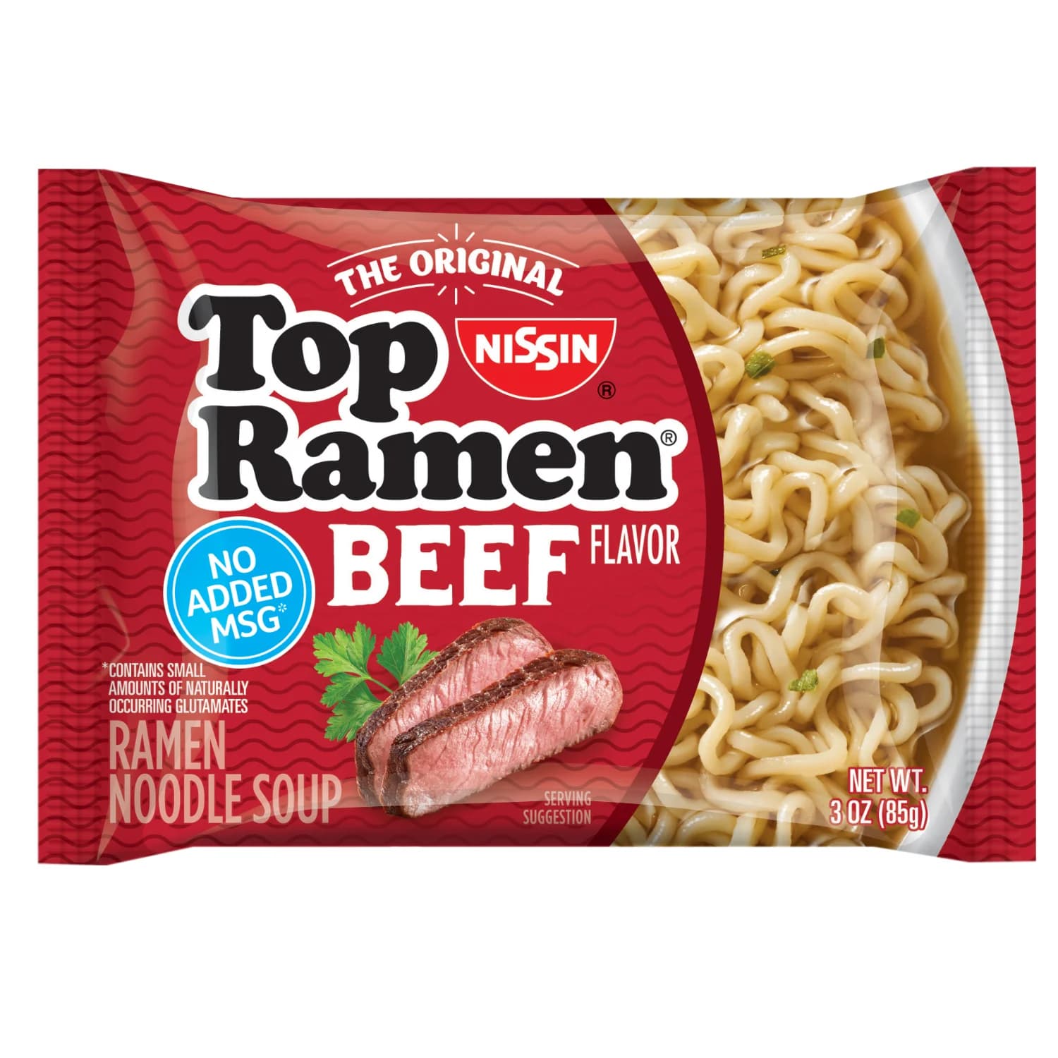 Nissin Nissin Foods Top Ramen Instant Ramen Noodle Soup, Beef Flavor, 3 oz Bag, Shelf-Stable — ITEM_ID 70662010020