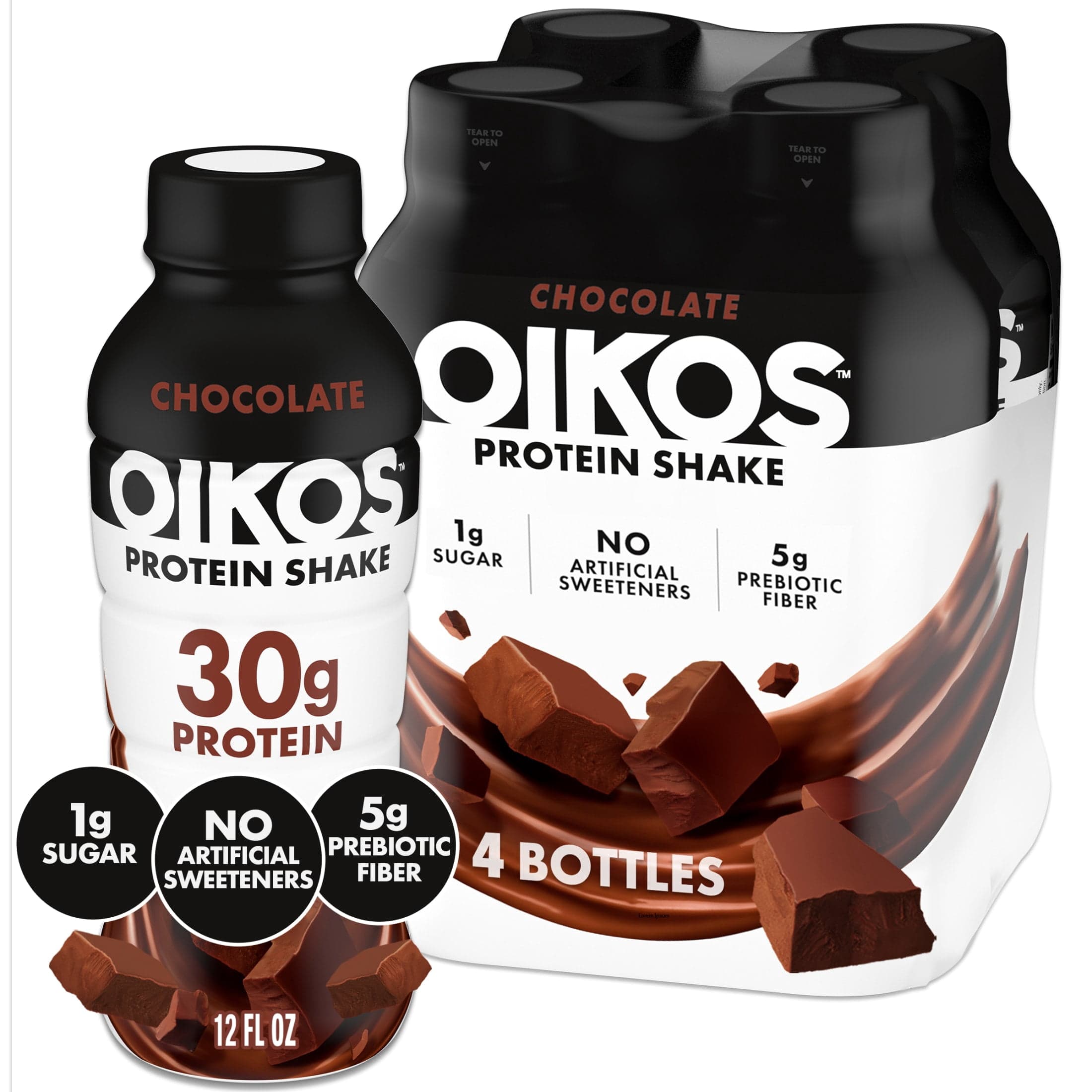 Oikos Oikos Protein Shake, Shelf Stable, Chocolate, 30g Protein, 12 fl oz, 4 Count Bottles — ITEM_ID 16127011797