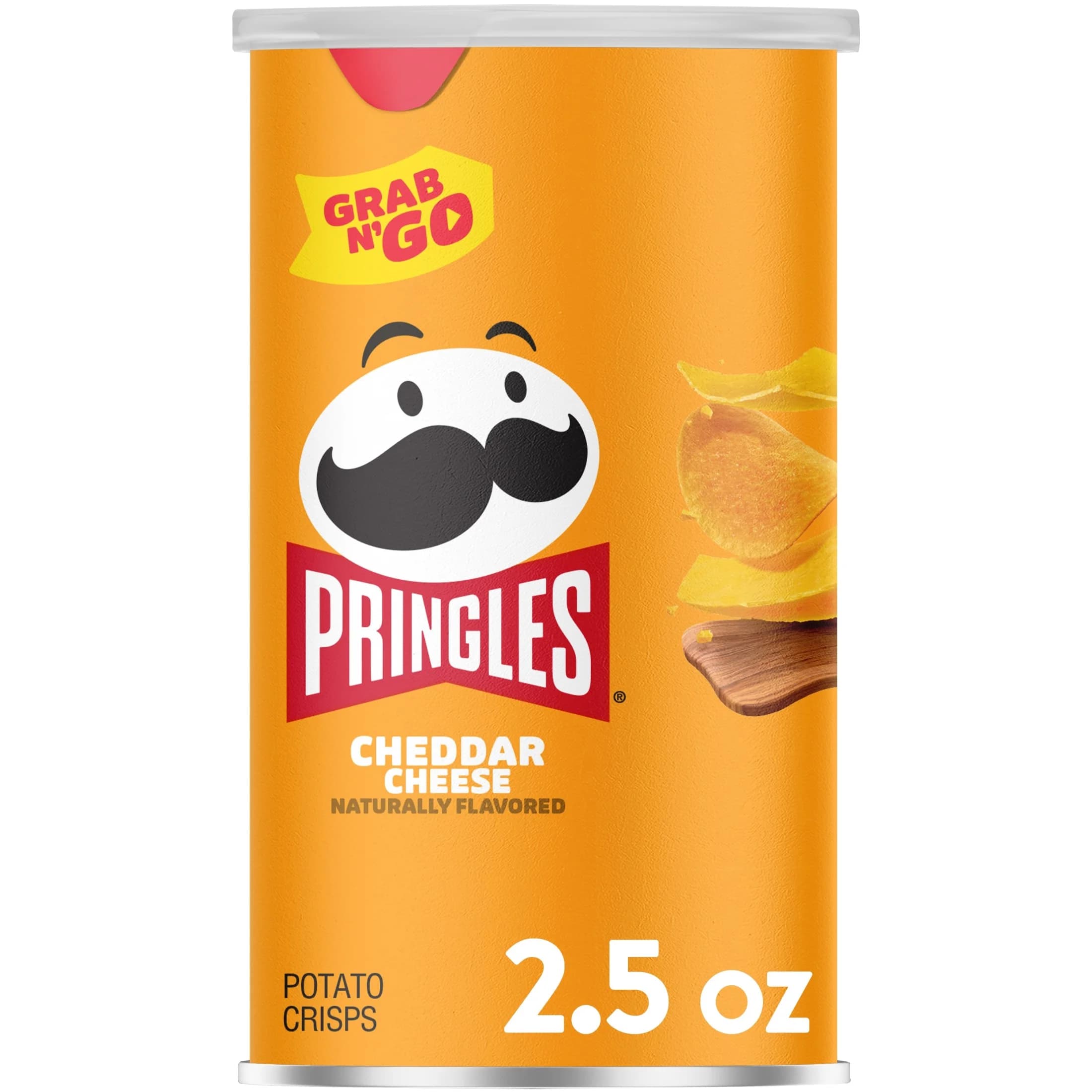 Pringles Pringles Potato Crisps Chips, Lunch Snacks, Office and Kids Snacks, Grab N' Go Pack, Cheddar Cheese, 2.5oz Can (1 Can) — ITEM_ID 38000845260