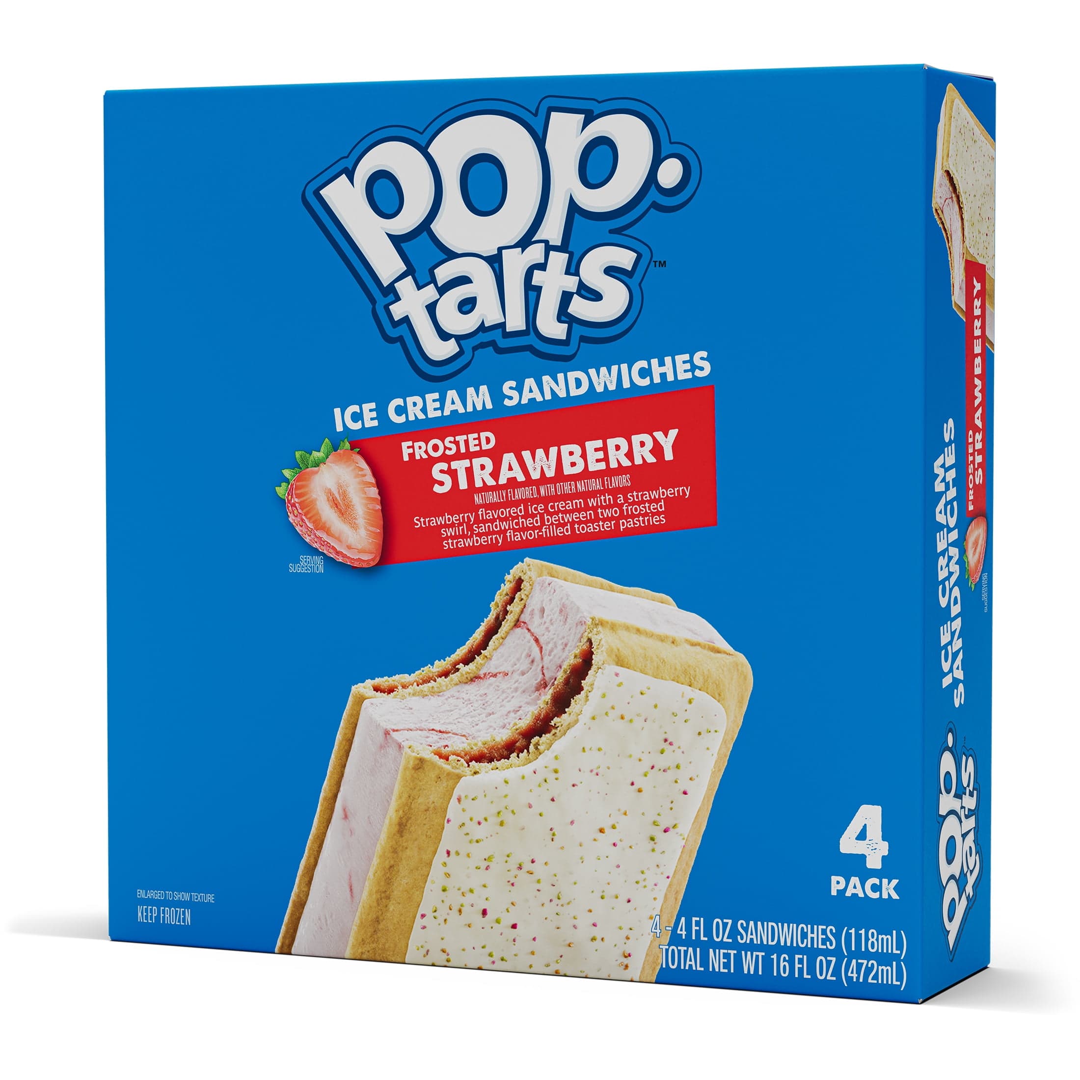 Pop-Tarts Pop-Tarts Frosted Strawberry Ice Cream Sandwiches, 4 fl oz, 4 pack (Frozen) — ITEM_ID 15024924351