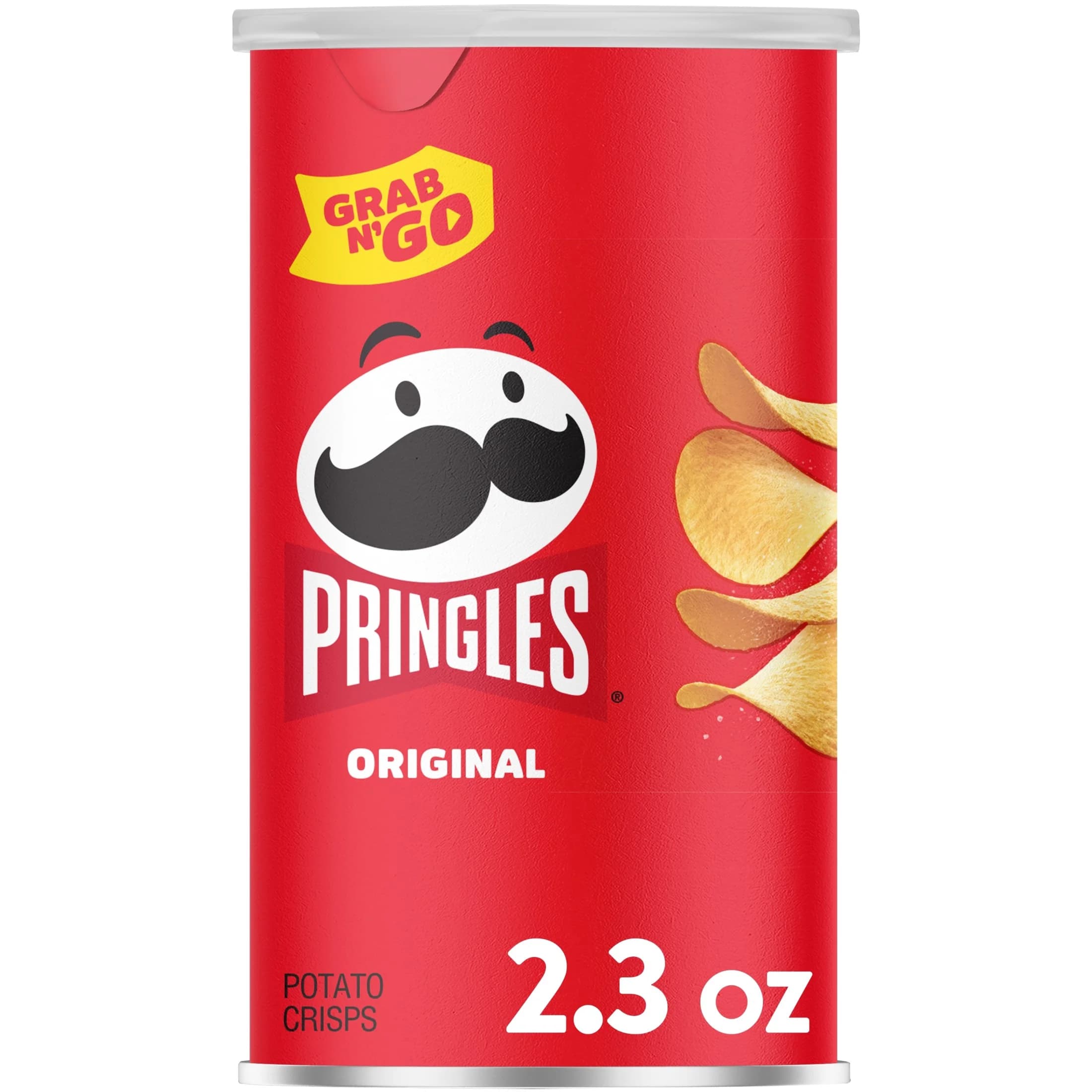 Pringles Pringles Potato Crisps Chips, Lunch Snacks, On-the-Go Snacks, Grab N' Go, Original, 2.3oz Can (1 Can) — ITEM_ID 38000845246