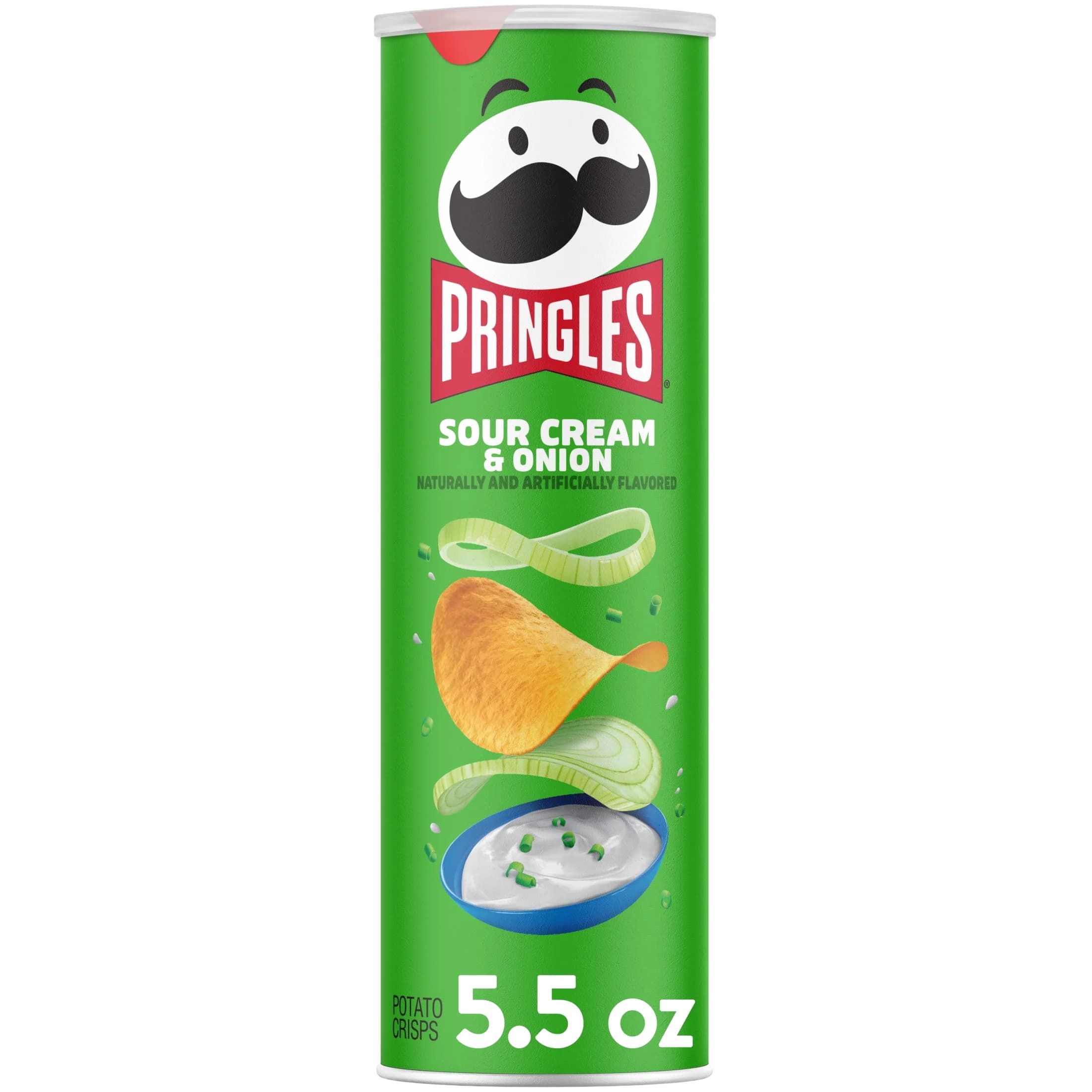 Pringles Pringles Sour Cream and Onion Potato Crisps Chips, Lunch Snacks, 5.5 oz Canister — ITEM_ID 38000138430