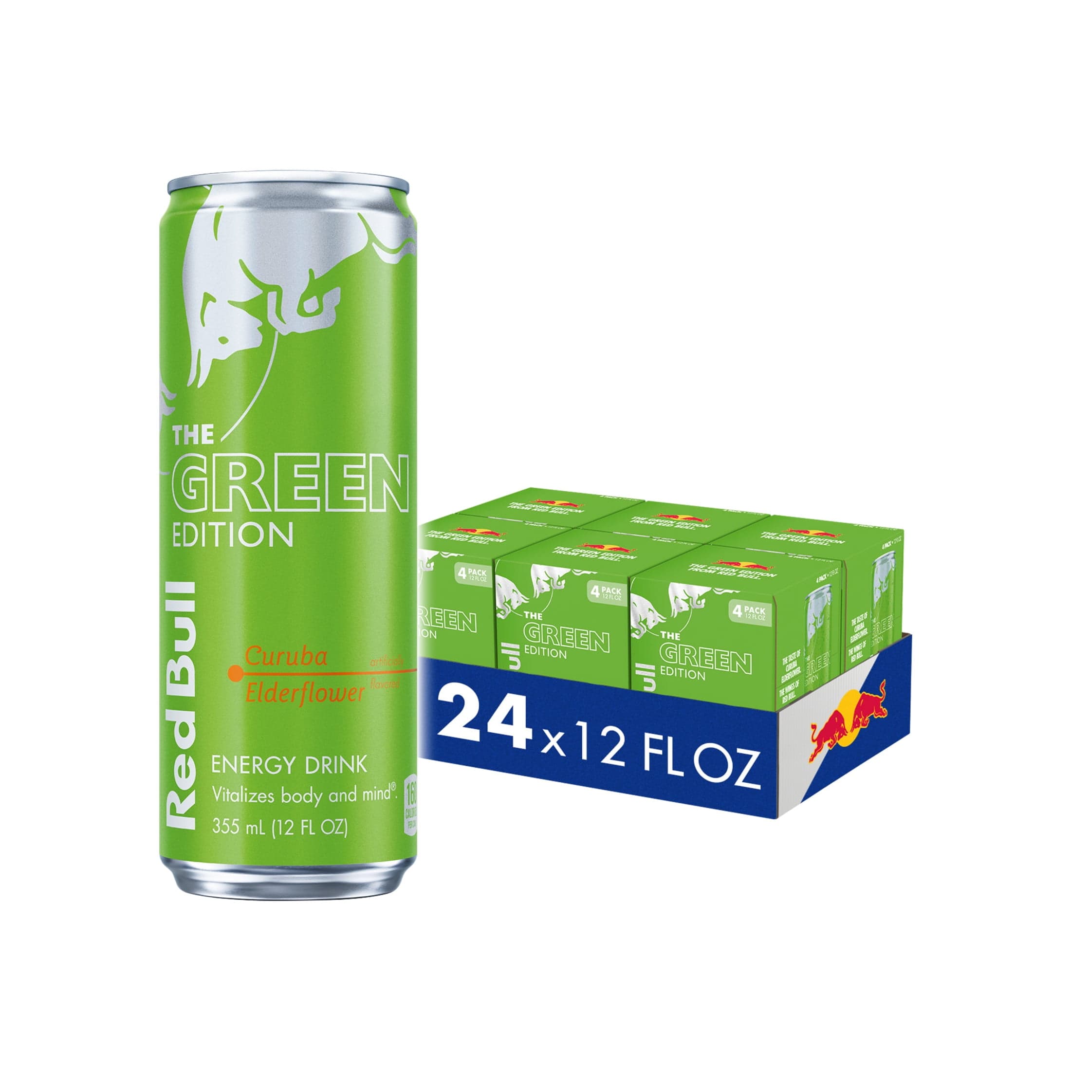 Red Bull Red Bull Green Edition Energy Drink, Curuba Elderflower, 12 fl. oz., 6 x 4 Cans, 114mg Caffeine — ISBN 5332753575