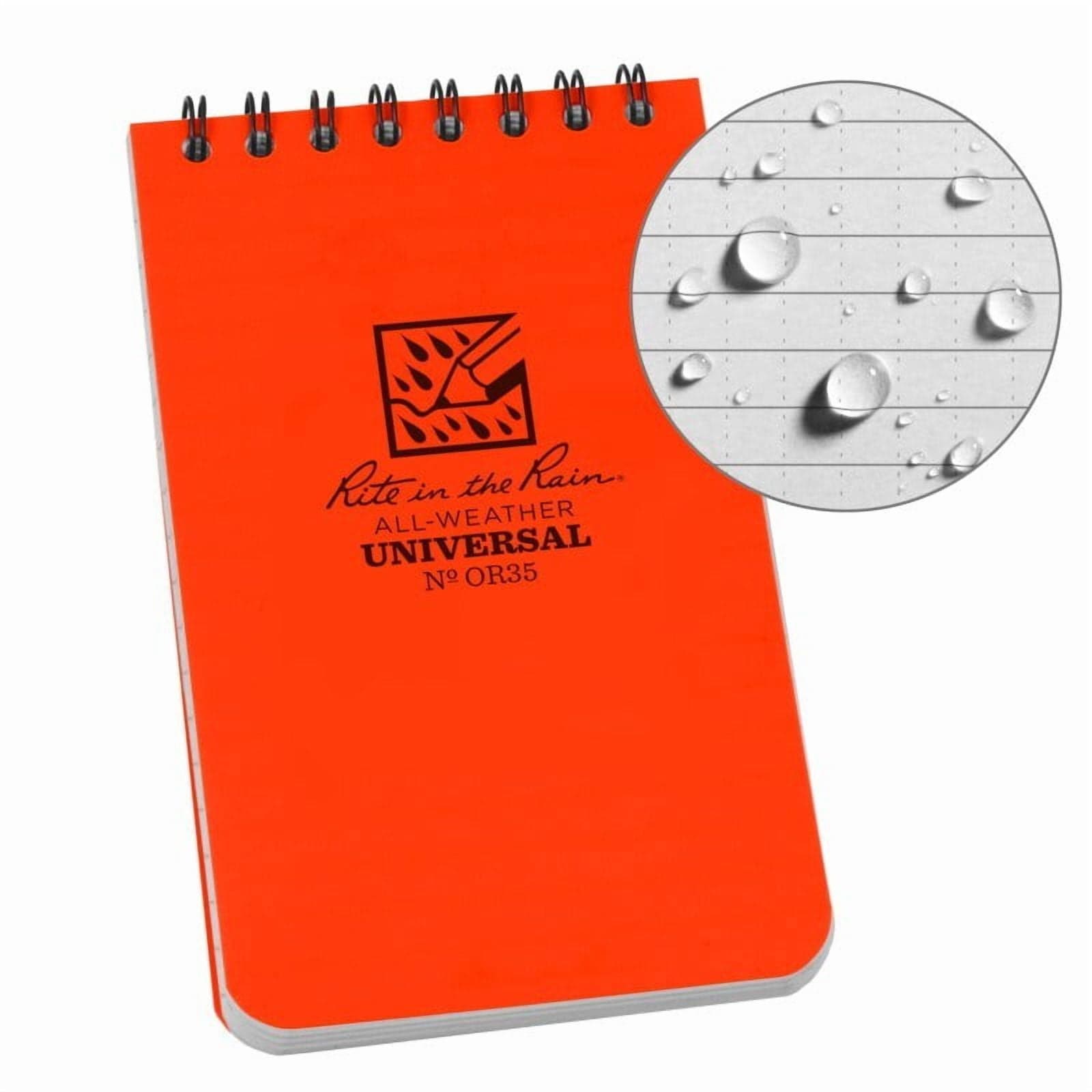 Rite in the Rain Rite in the Rain Weatherproof Notebook 3x5, 50 Pages, Orange — ITEM_ID 987010977
