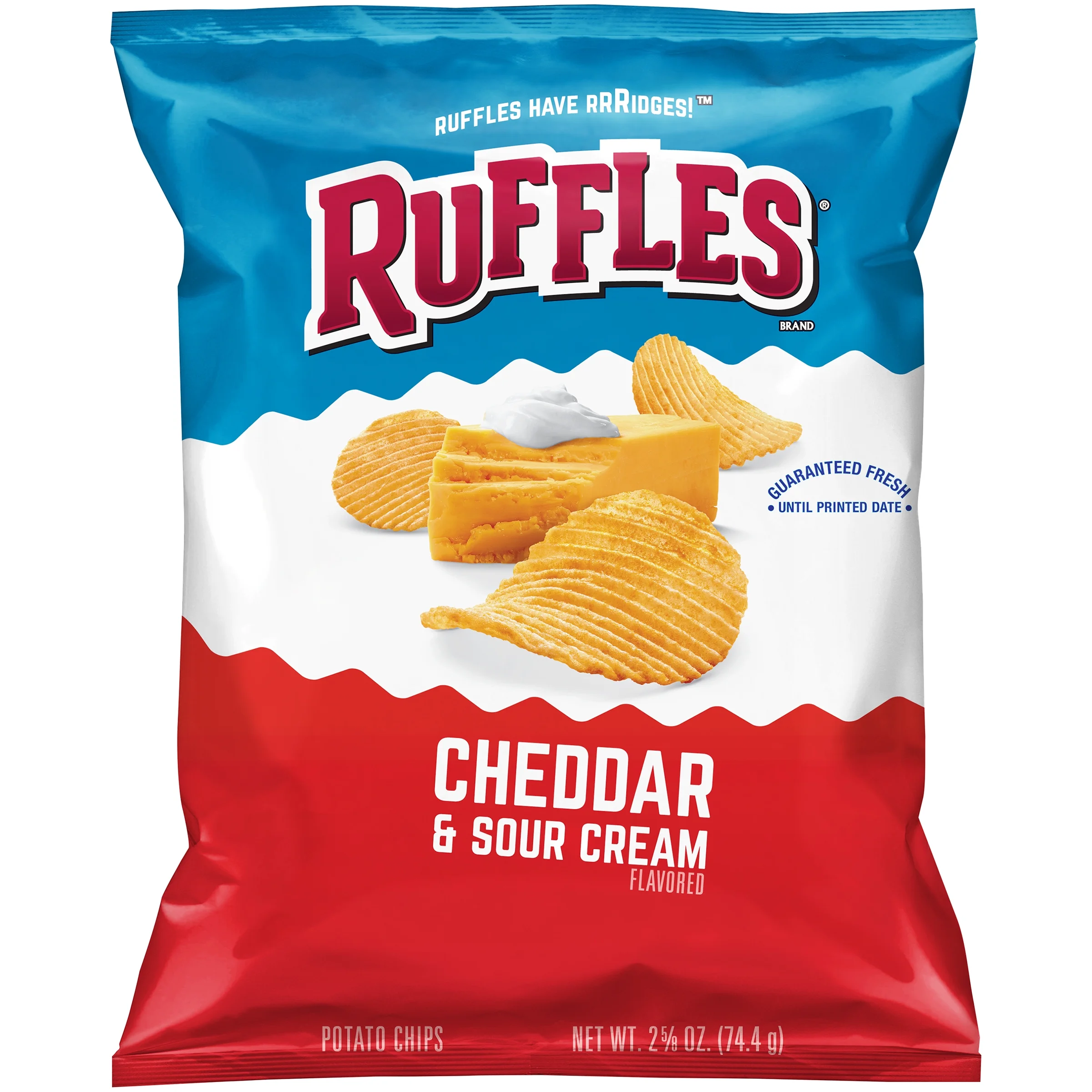 Ruffles Ruffles Cheddar & Sour Cream Flavored Potato Chips, 2.625 oz Bag — ITEM_ID 28400431439