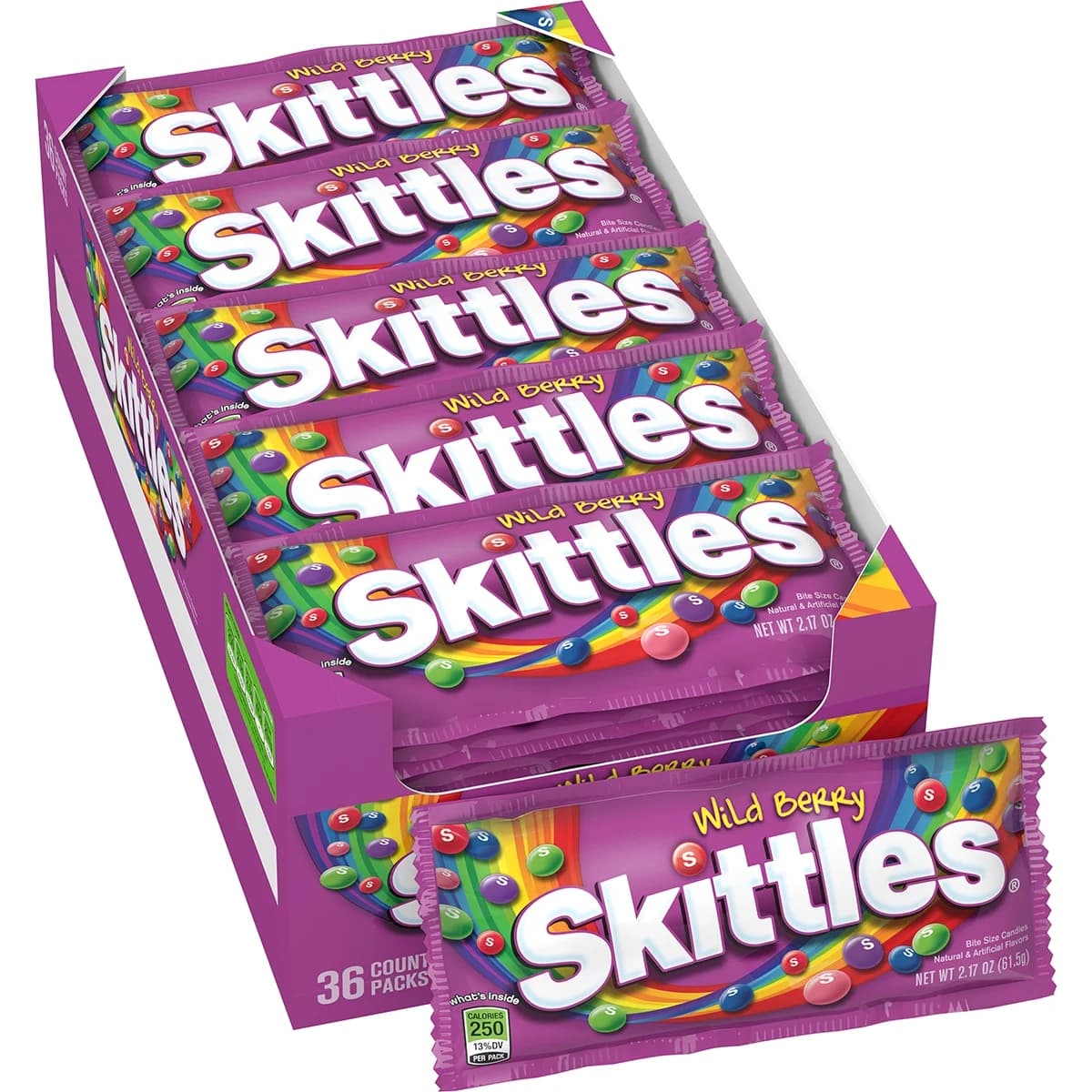 SKITTLES Skittles Wild Berry Chewy Candy, Full Size, 2.17 oz, 36-count — ITEM_ID 40000011620