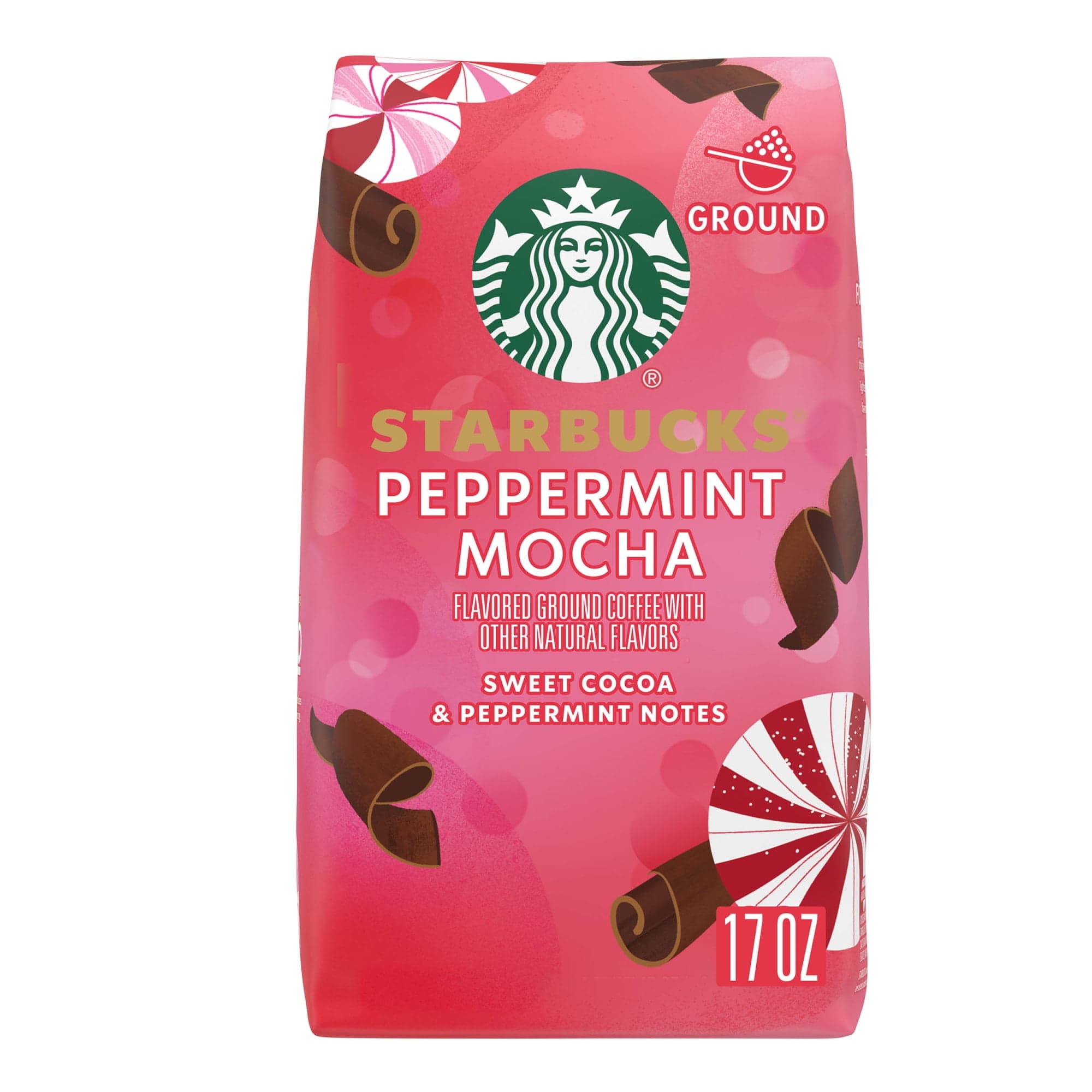 Starbucks Starbucks Peppermint Mocha Flavored Ground Coffee, 100% Arabica, 17 oz — ITEM_ID 375590262