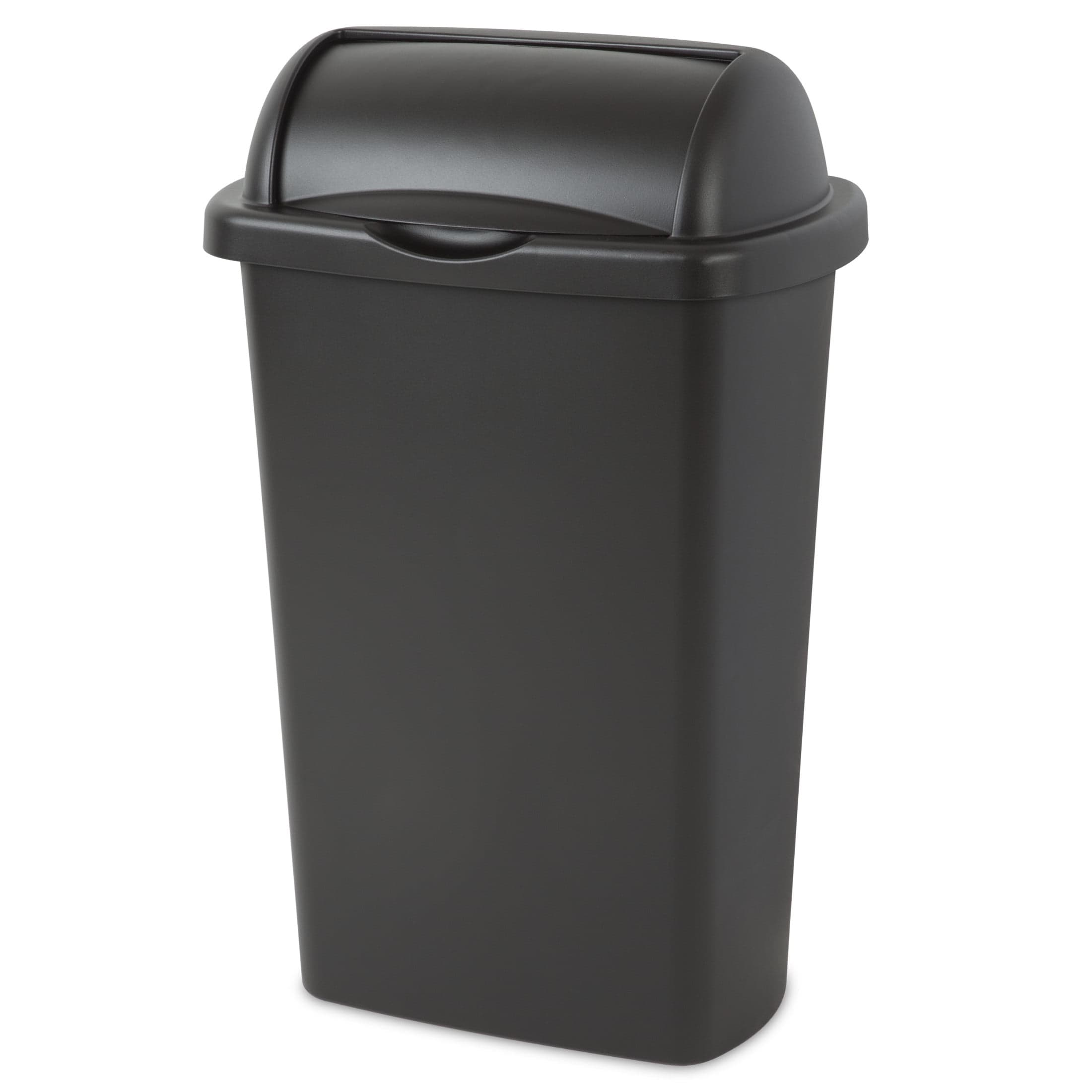 Sterilite Sterilite Large Kitchen Trash Can, 13 Gallon Plastic Garbage Bin with Roll Top Lid, Black — ITEM_ID 17011377