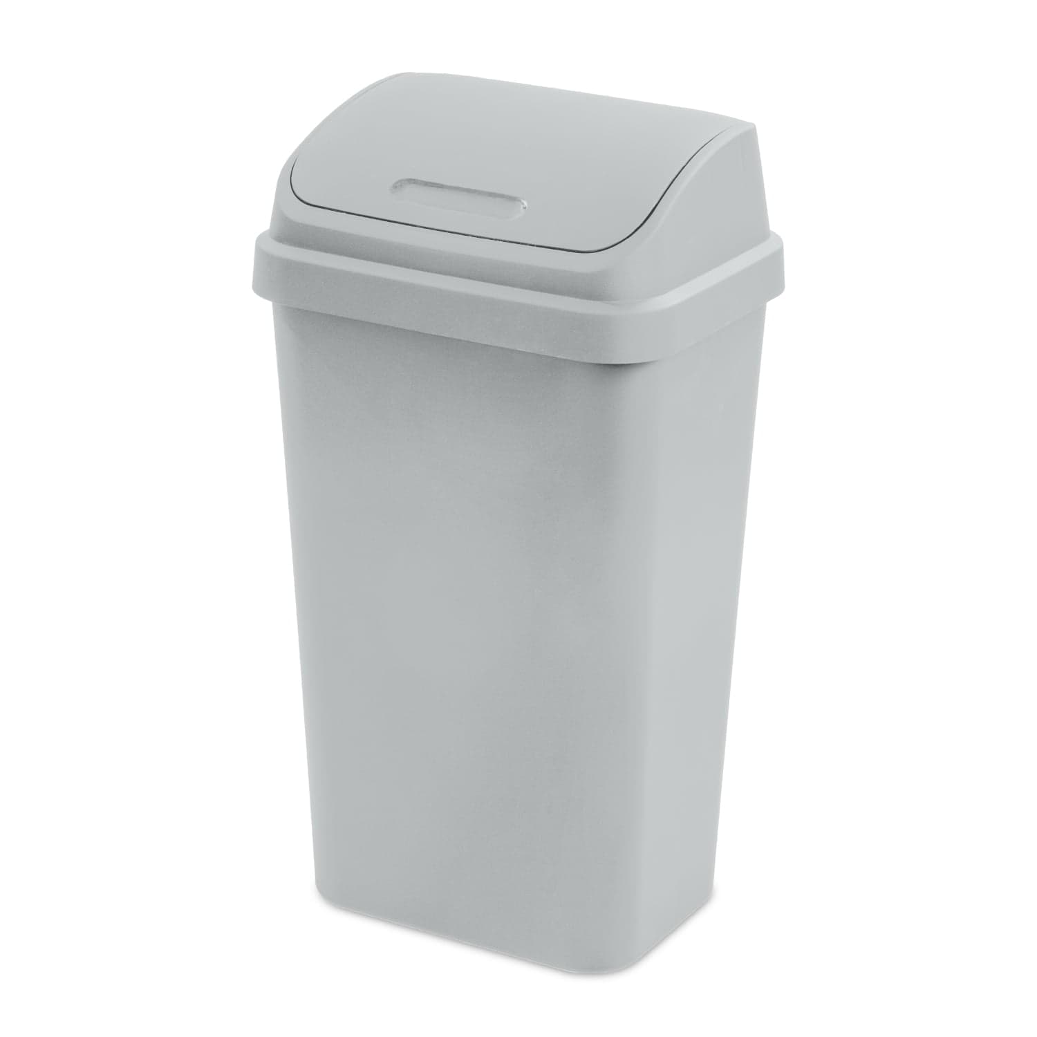 Sterilite Kitchen Trash Can, 13 Gallon Plastic Garbage Bin with Swing Top Lid, Light Gray