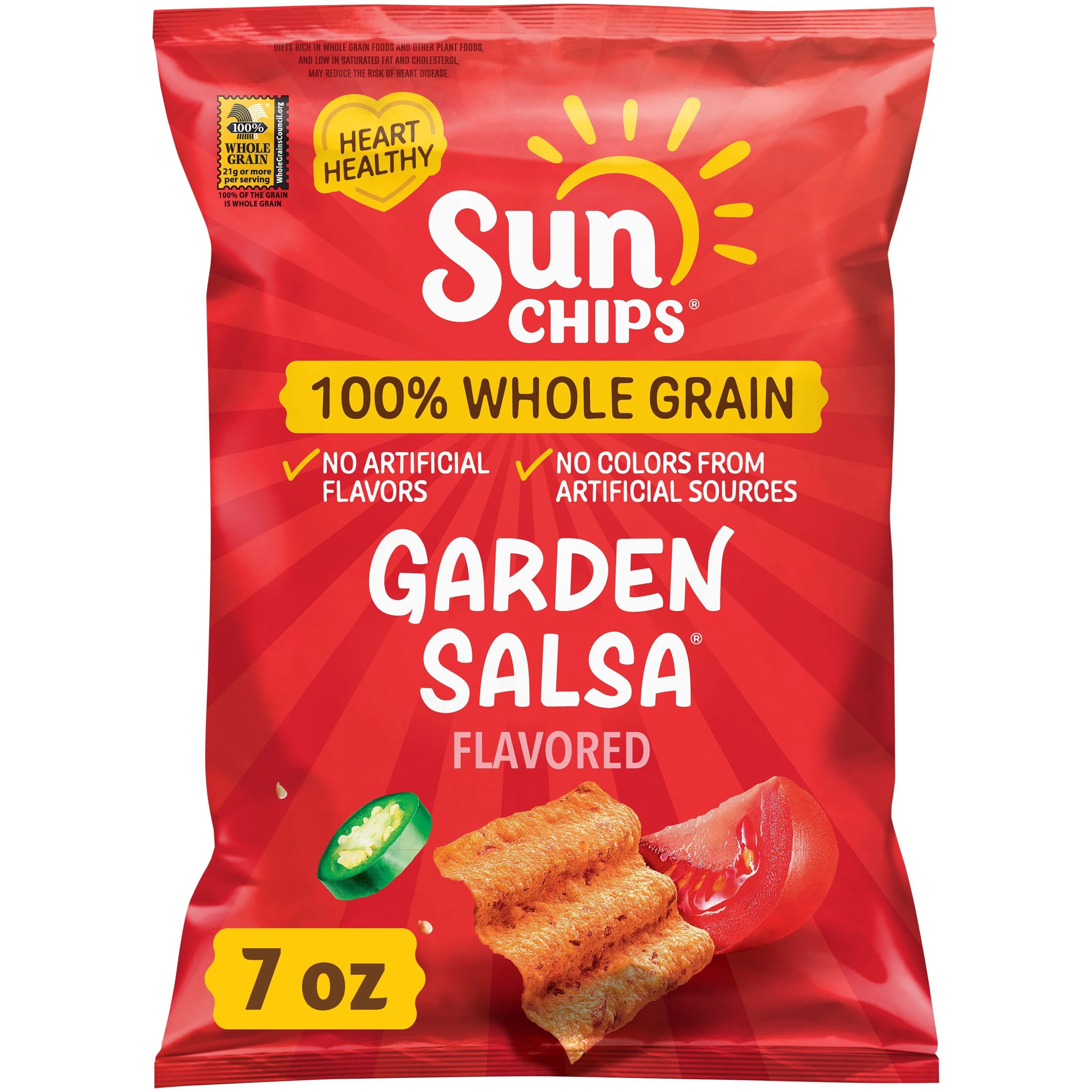 SunChips SunChips 100% Whole Grain Garden Salsa Snack Chips Bag, 7 oz — ITEM_ID 28400147408