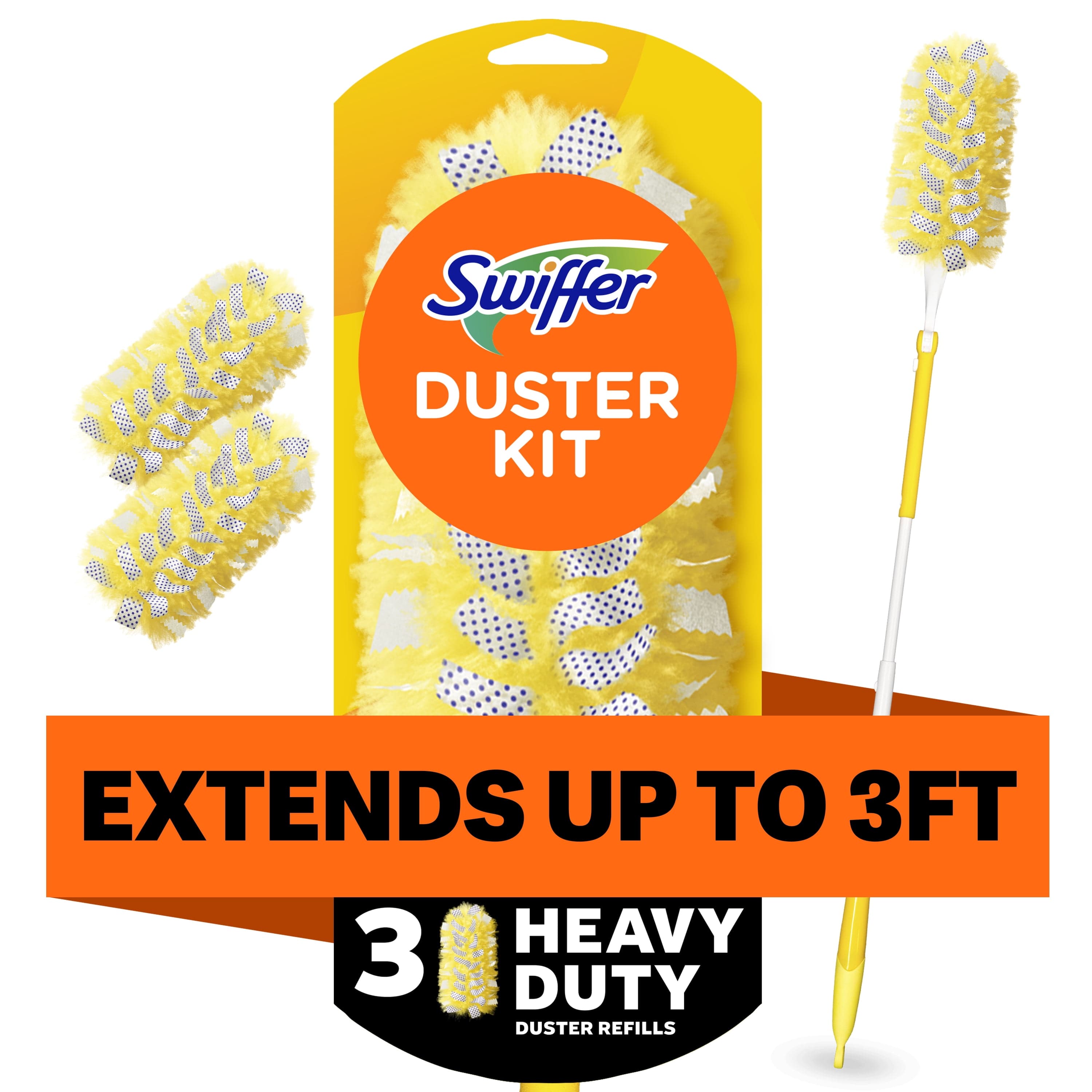 Swiffer Swiffer Dusters with Extension Pole, Cleaning Kit includes 3ft Extendable Handle + 3 Duster Refills — ITEM_ID 17729888