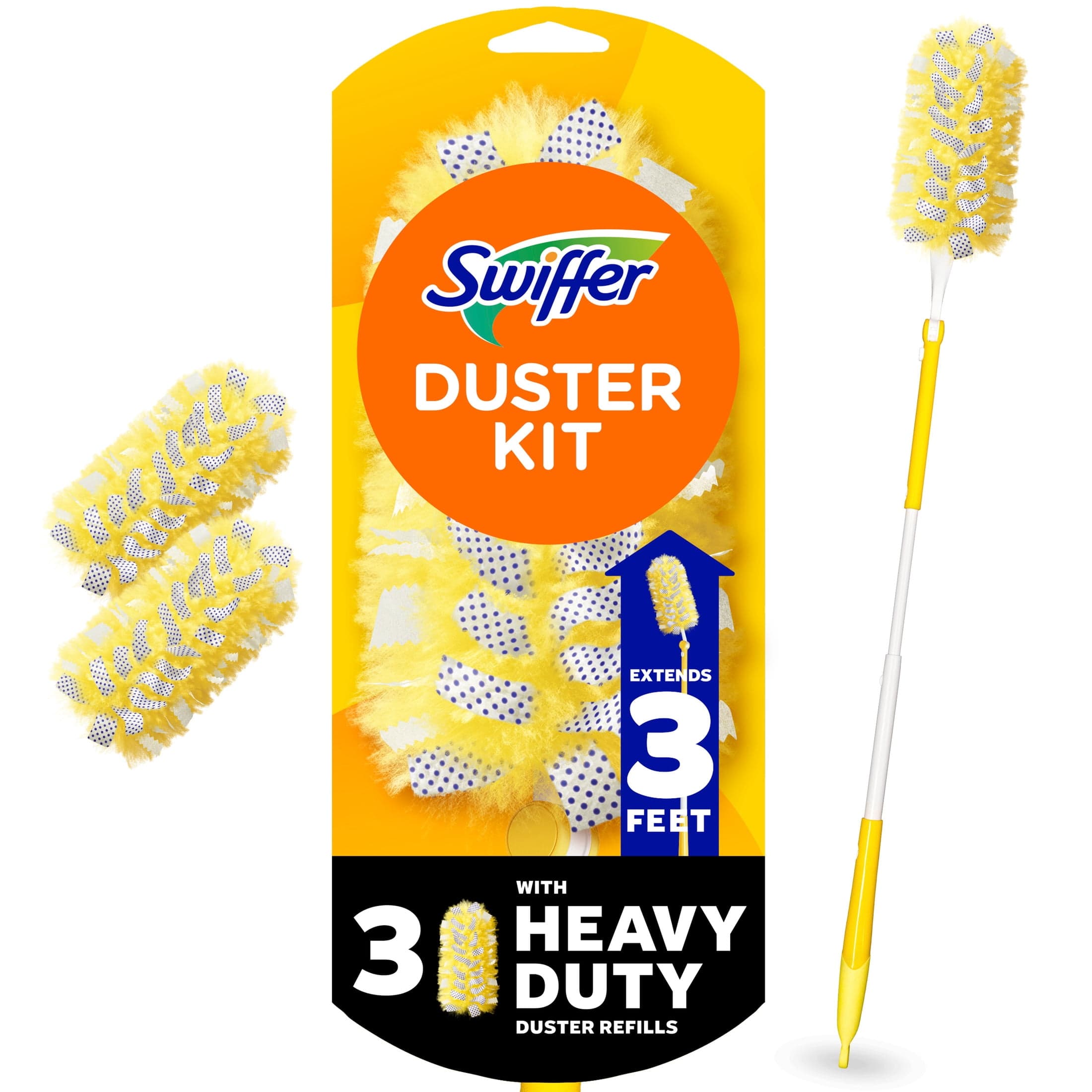 Swiffer Swiffer Heavy Duty 3 ft Extendable Duster Kit with Refills, Unscented, 1 Handle + 3 Refills — ITEM_ID 17729888