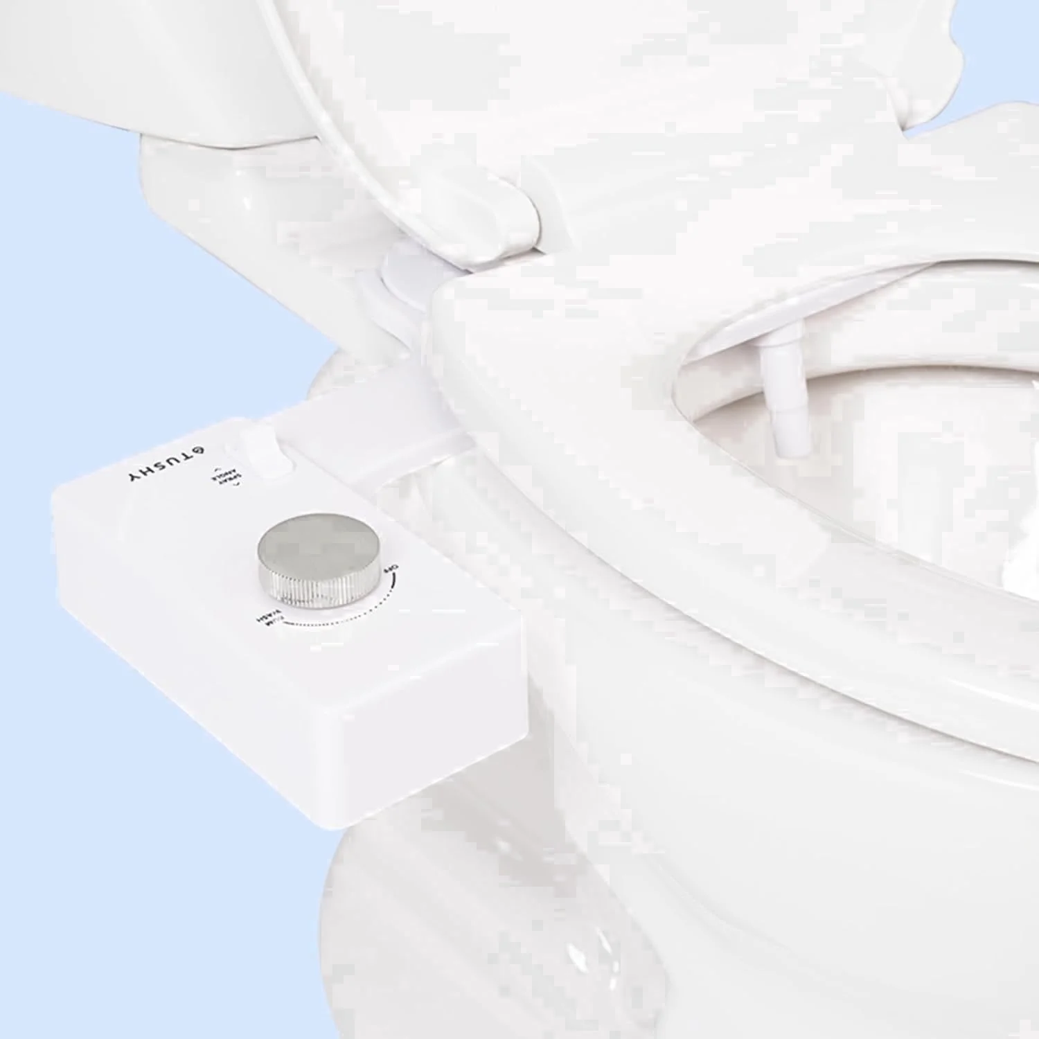 TUSHY TUSHY Classic 3.0 Bidet Attachment with Self Cleaning Spray and Retractable Nozzle, Fits Almost Any Toilet Seat, Non Electric with Feminine Wash, Quick Install (Brushed Nickel Knob) — ITEM_ID 169456798