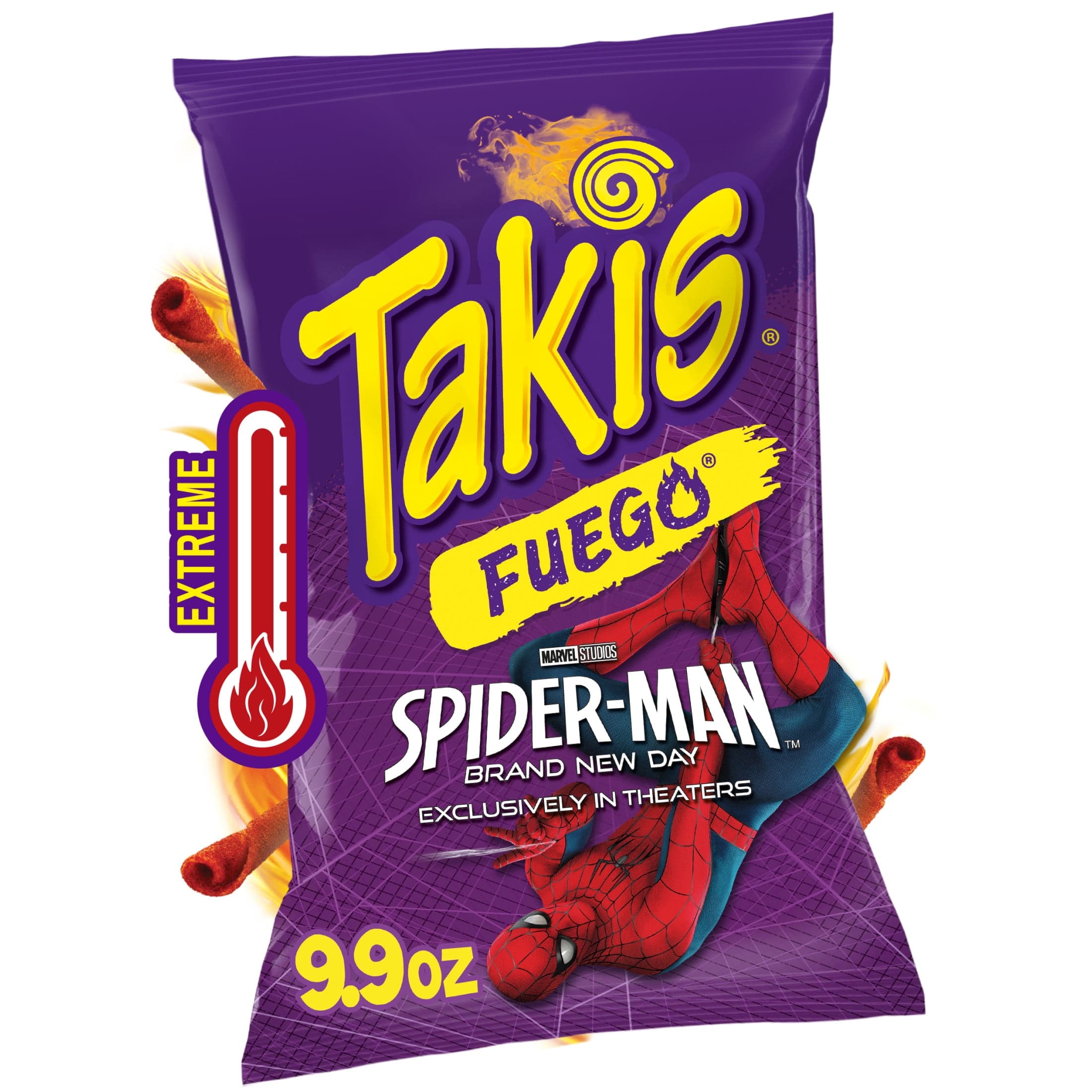 Takis Takis Fuego 9.9 oz Sharing Size Bag, Hot Chili Pepper & Lime Rolled Tortilla Chips (Pack of 3) — UPC 757528008680
